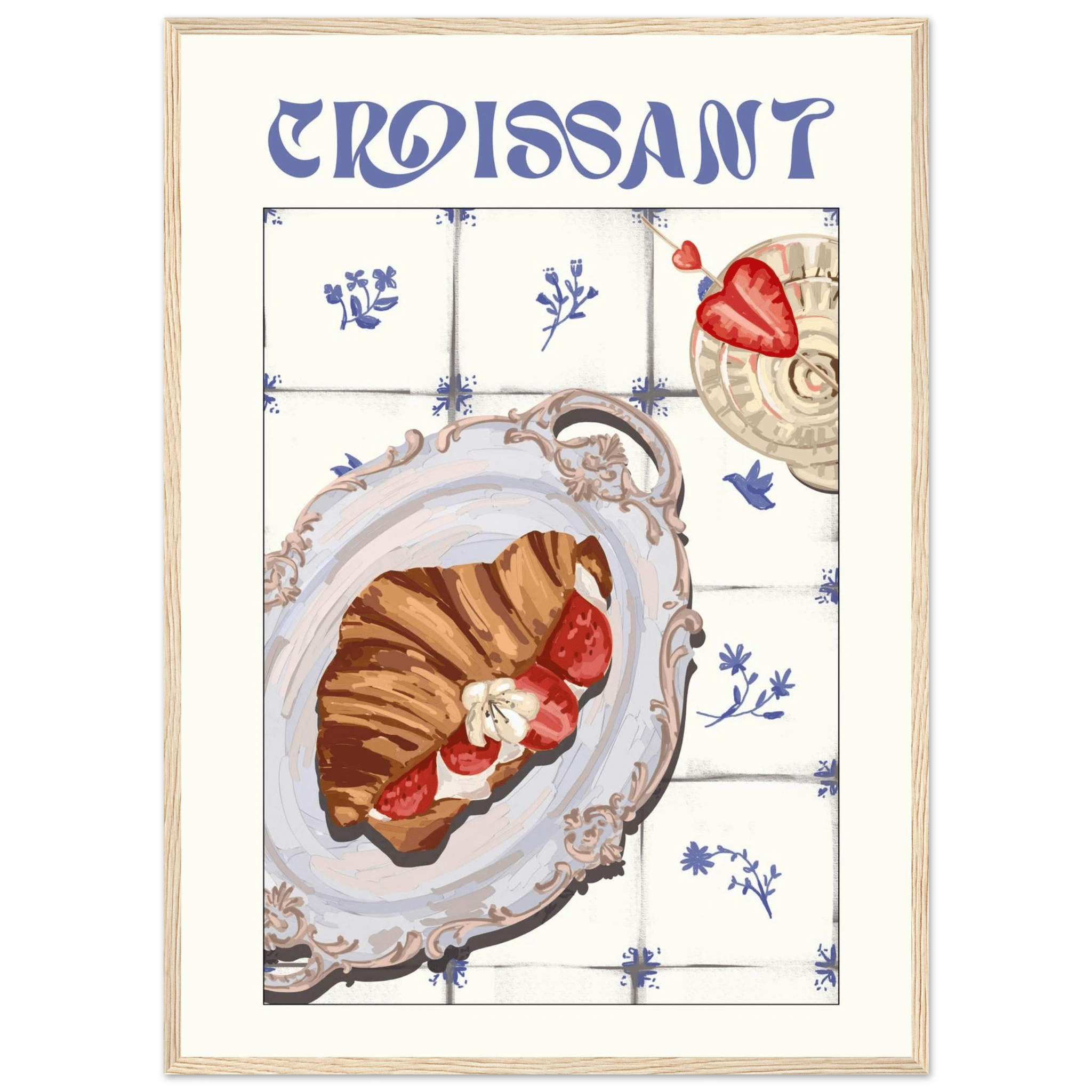 Croissant Poster – Charming French Breakfast Kitchen Wall Art Print (Digital & Printed Options) - Evergreen Posters