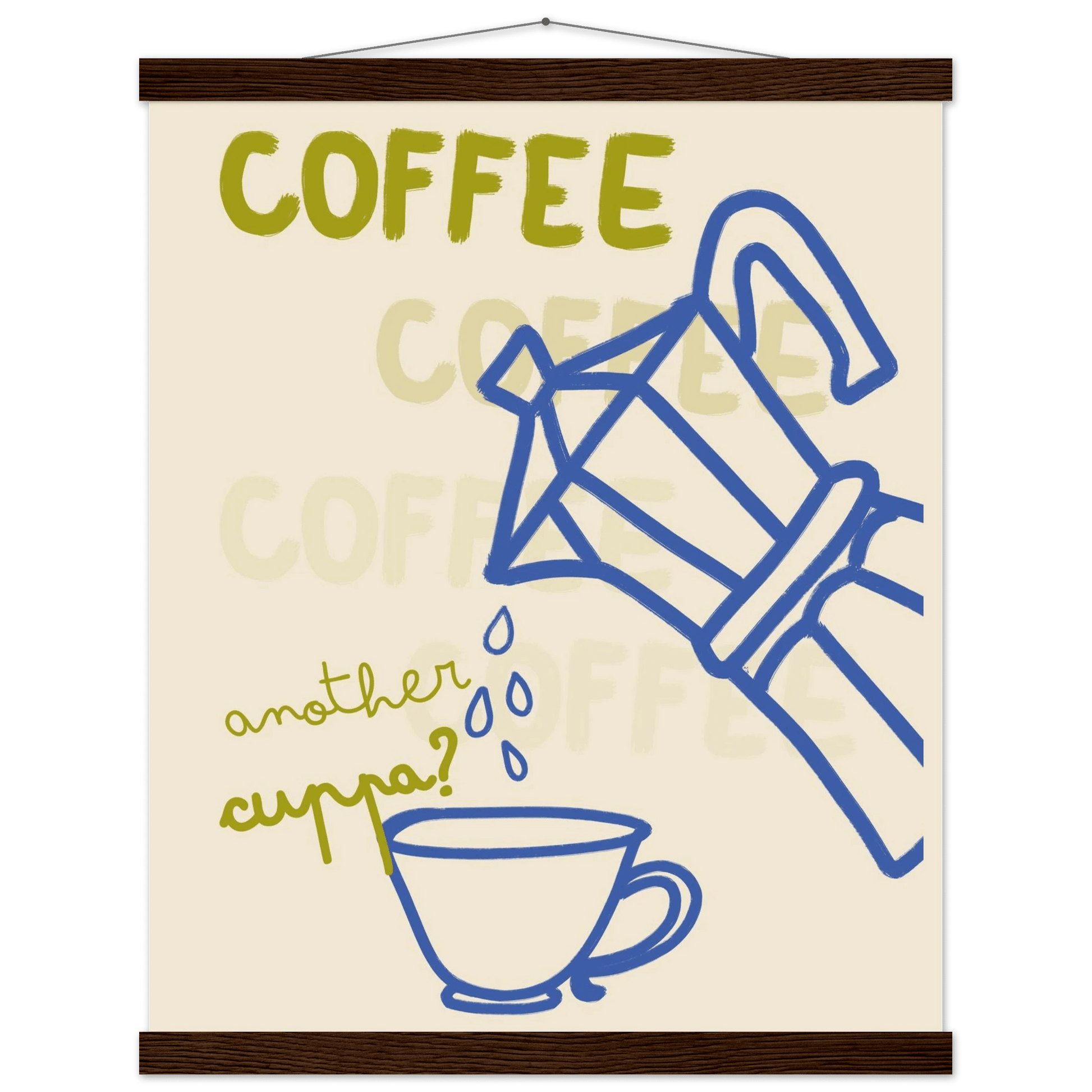 Coffee Print | Another Cuppa Moka Pot Wall Art | Kitchen Coffee Poster - Evergreen Posters