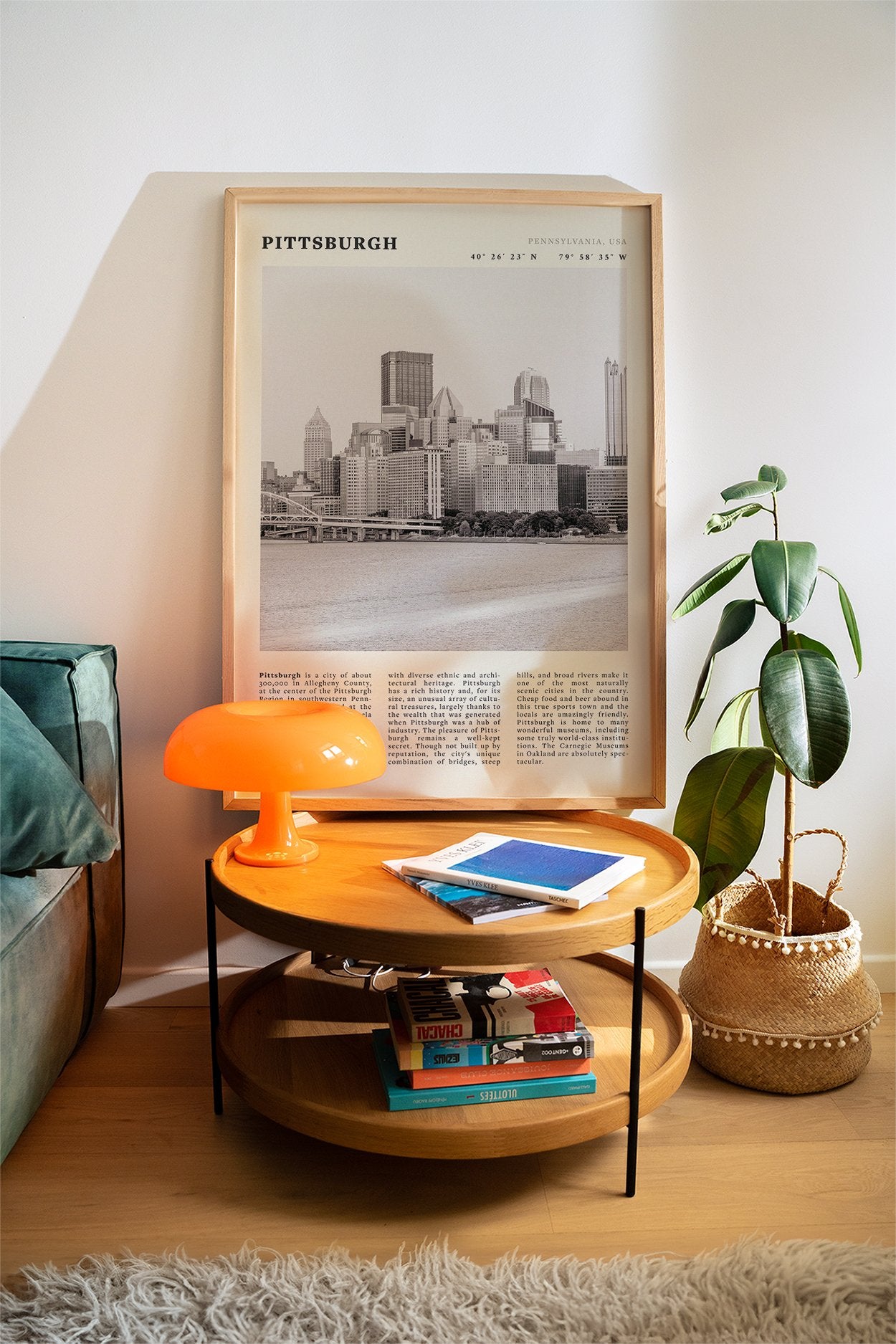 Pittsburgh Poster | Black & White Pennsylvania Skyline Wall Art | PA Travel Print - Evergreen Posters