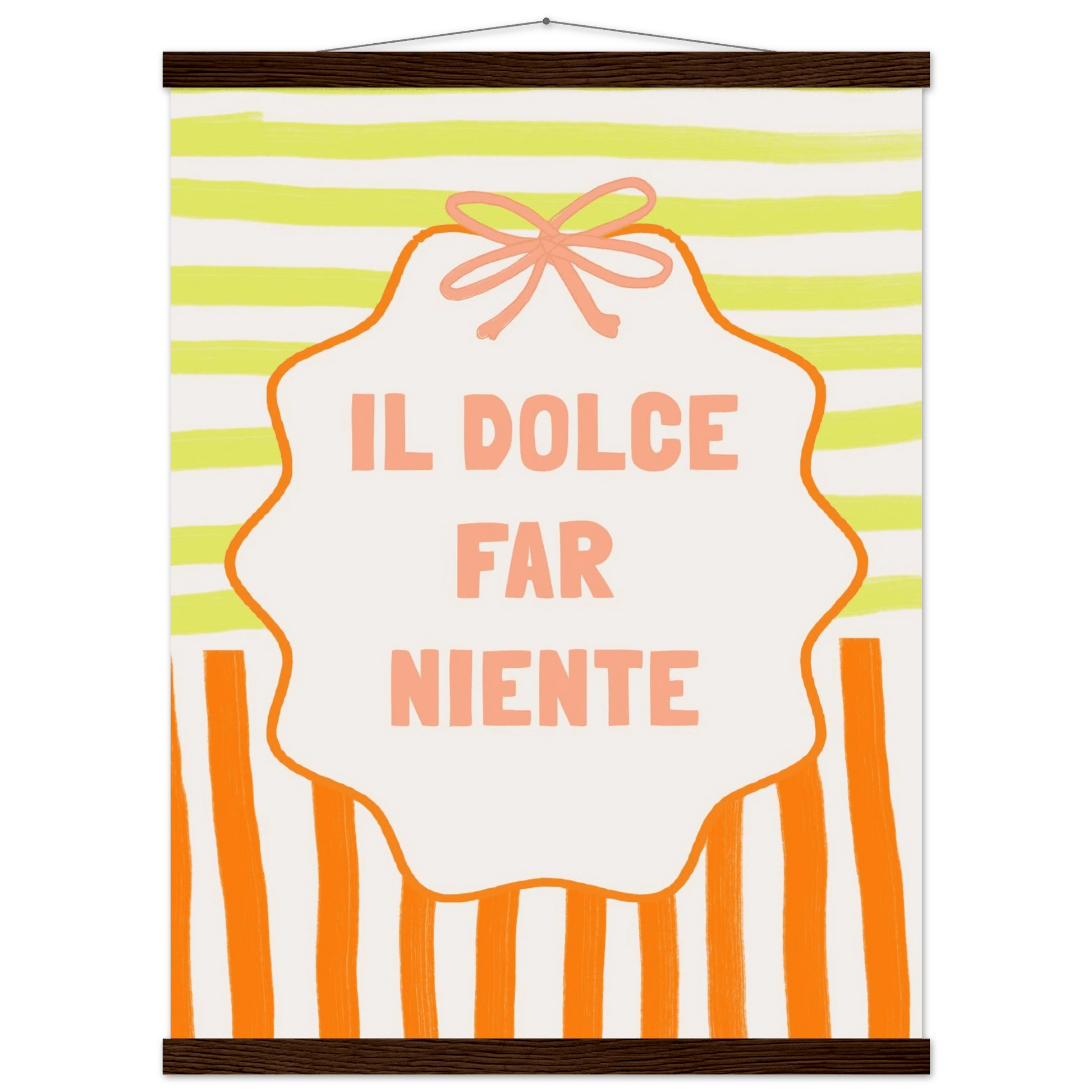 Il Dolce Far Niente Italian Print | Coquette Stripe Wall Art - Evergreen Posters