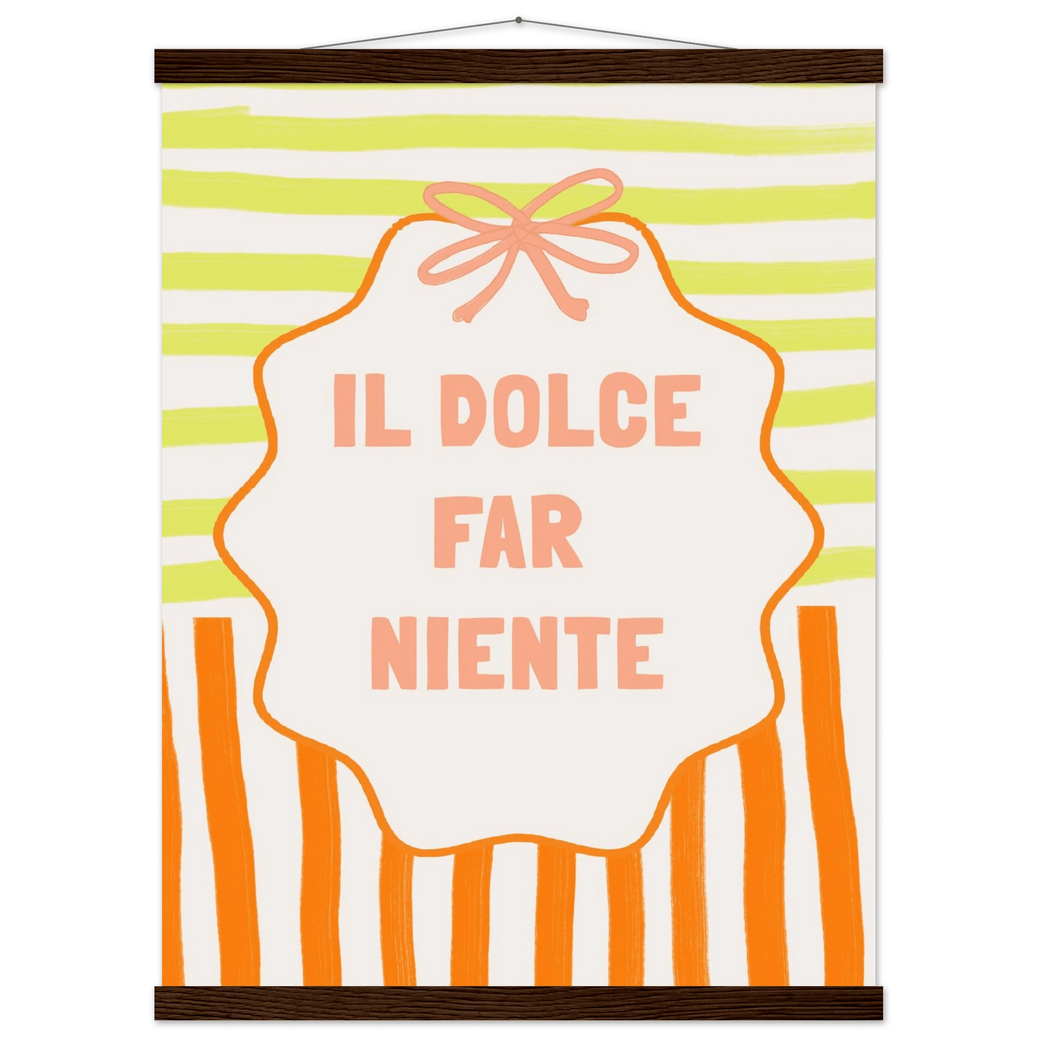 Il Dolce Far Niente Italian Print | Coquette Stripe Wall Art - Evergreen Posters