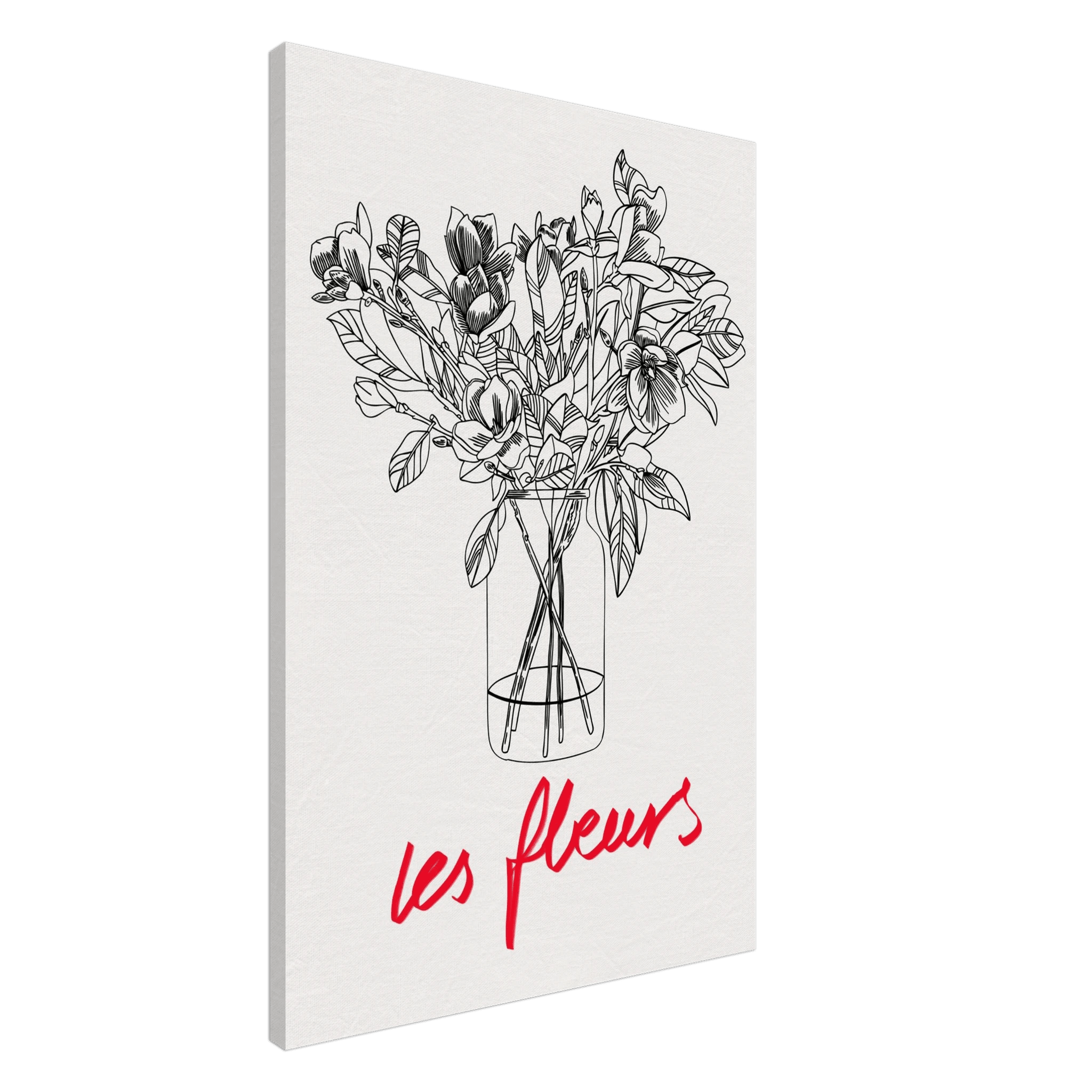 Les Fleurs Botanical Poster | French Flower Line Art Print | Minimalist Floral Wall Decor - Evergreen Posters