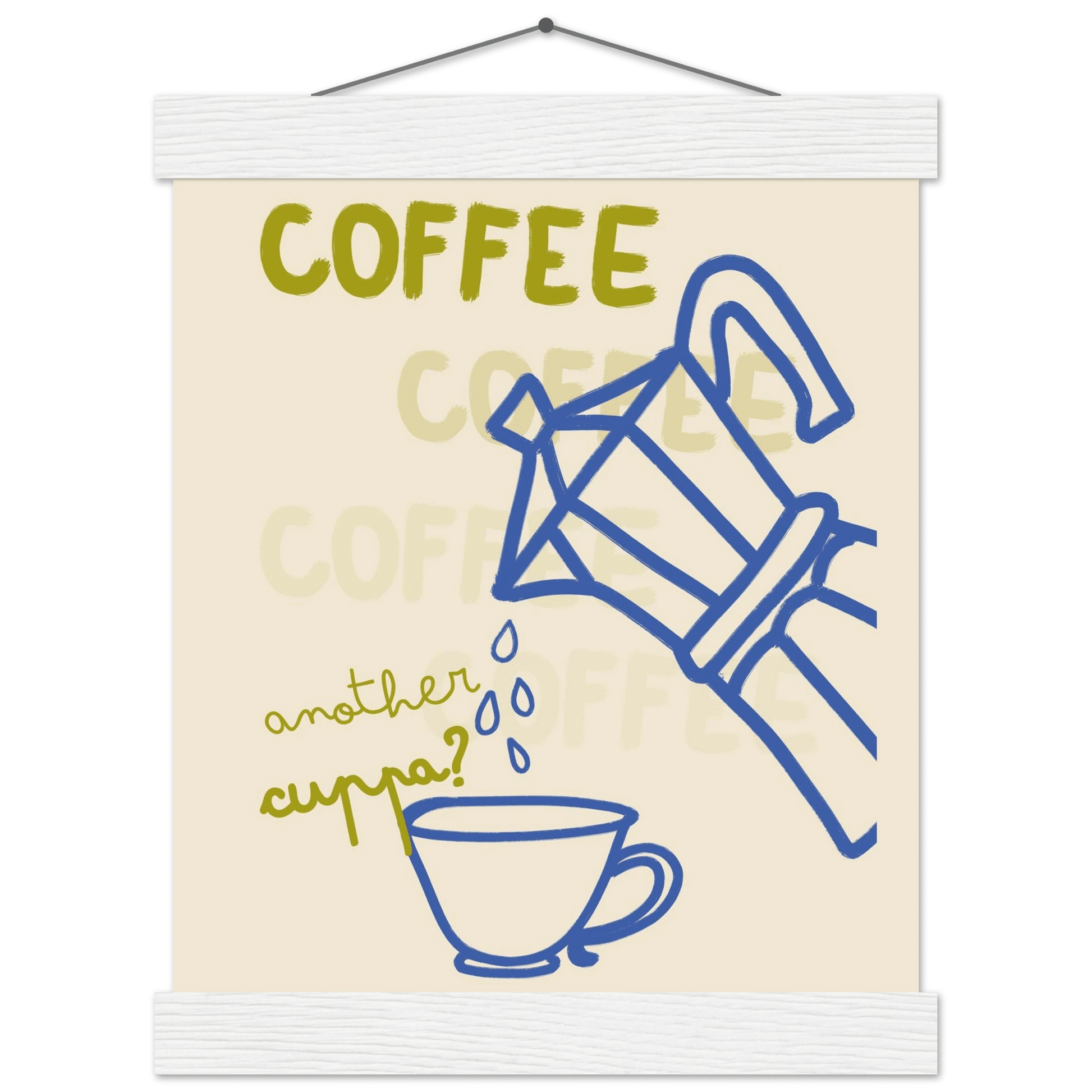 Coffee Print | Another Cuppa Moka Pot Wall Art | Kitchen Coffee Poster - Evergreen Posters