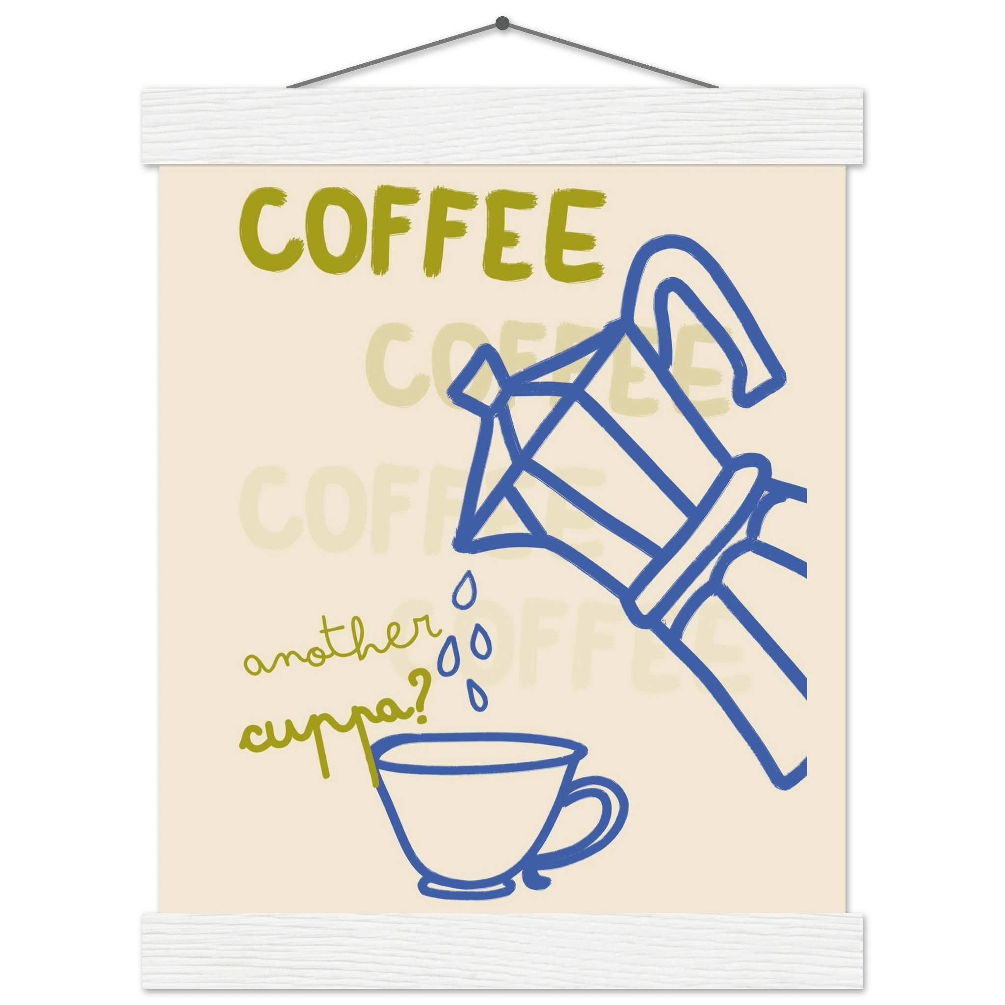 Coffee Print | Another Cuppa Moka Pot Wall Art | Kitchen Coffee Poster - Evergreen Posters