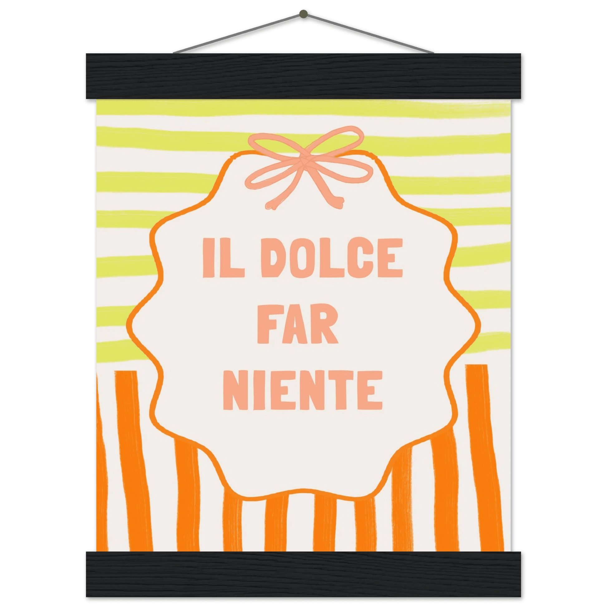 Il Dolce Far Niente Italian Print | Coquette Stripe Wall Art - Evergreen Posters