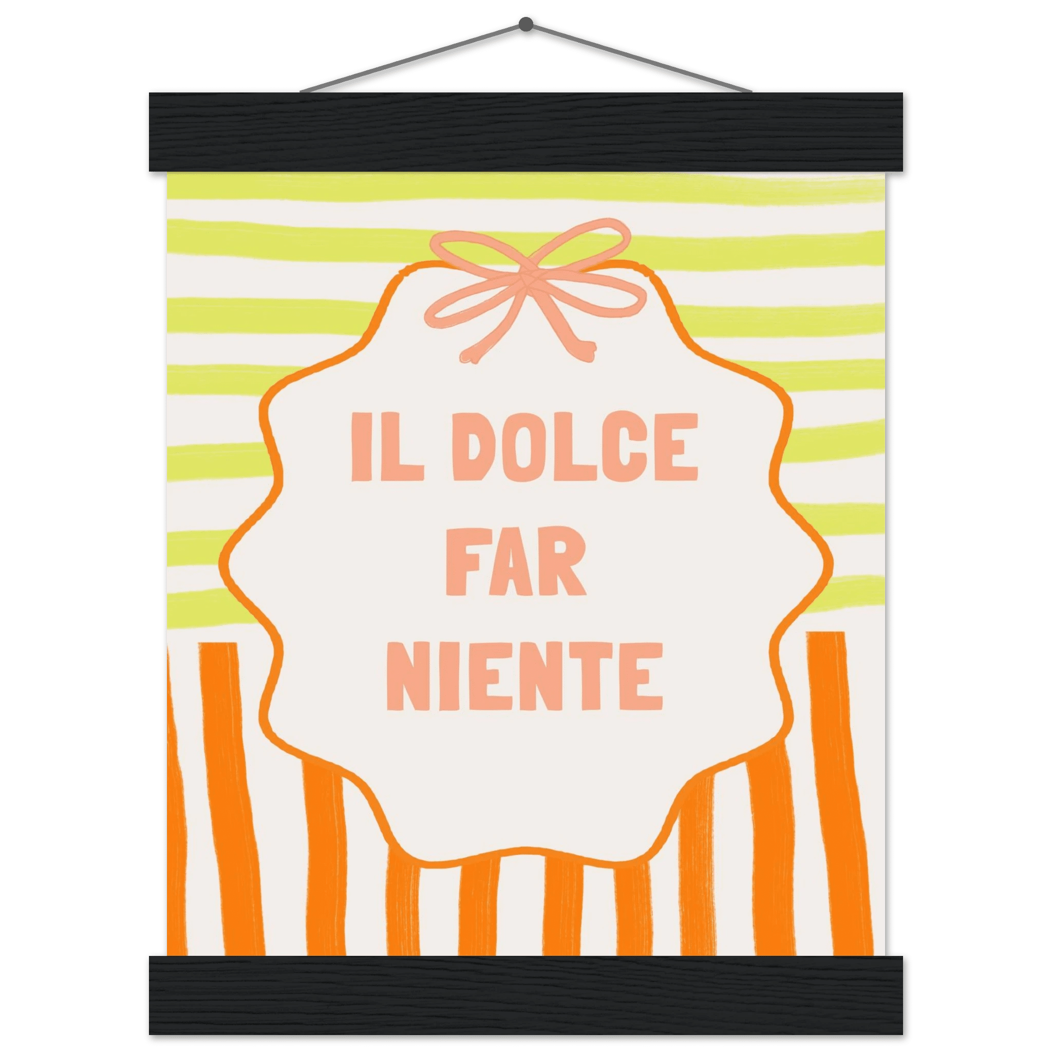 Il Dolce Far Niente Italian Print | Coquette Stripe Wall Art - Evergreen Posters