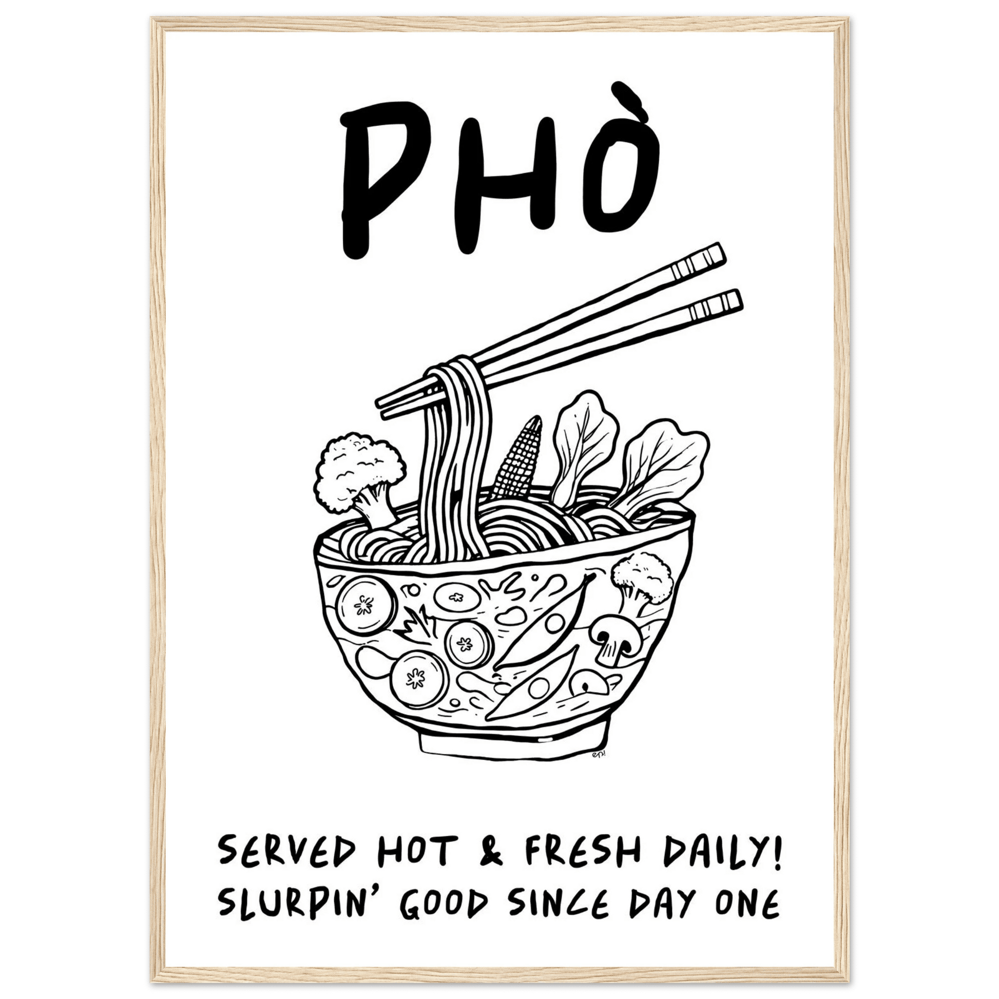 Pho Poster – Funny Vietnamese Kitchen Wall Art Print (Digital & Printed Options) - Evergreen Posters