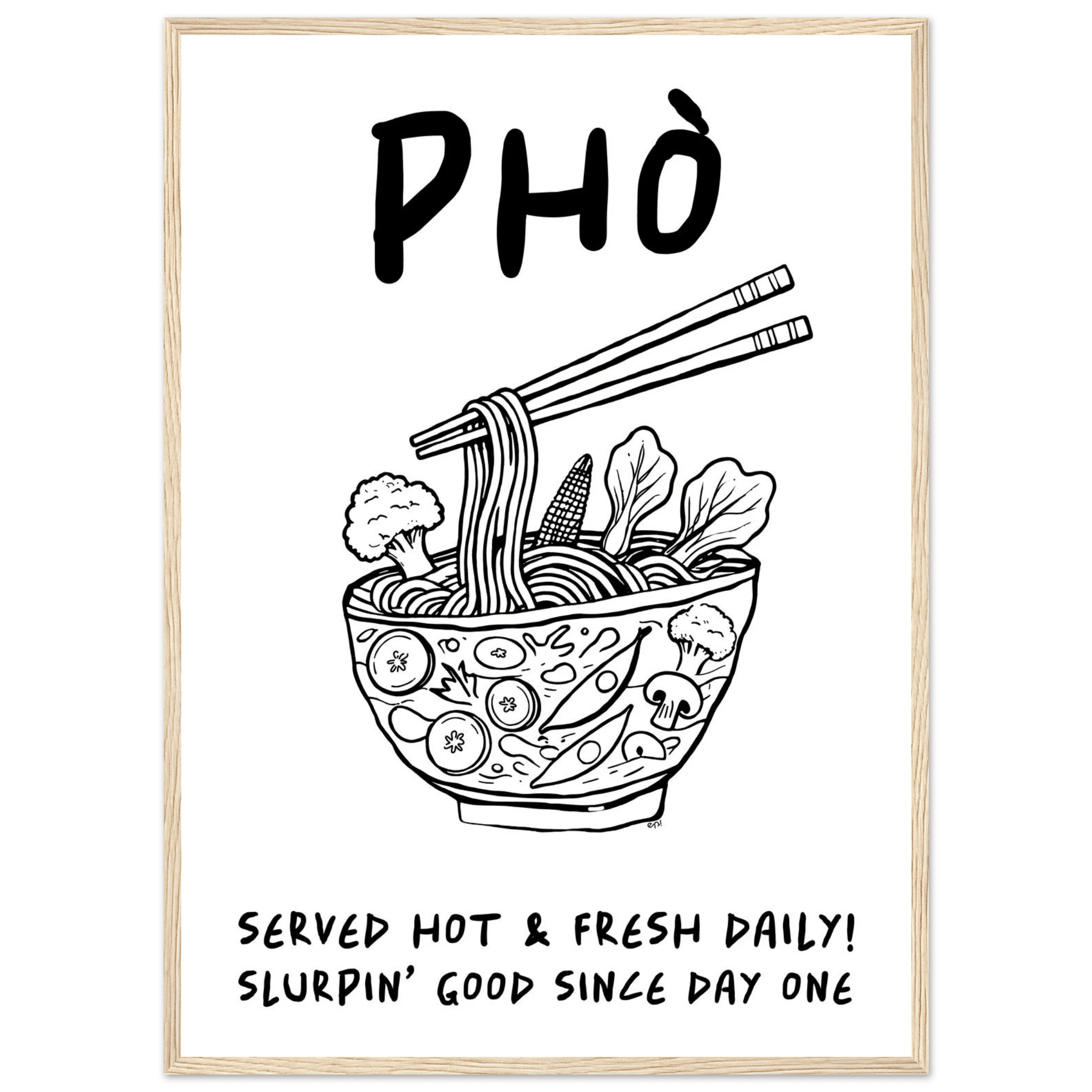 Pho Poster – Funny Vietnamese Kitchen Wall Art Print (Digital & Printed Options) - Evergreen Posters