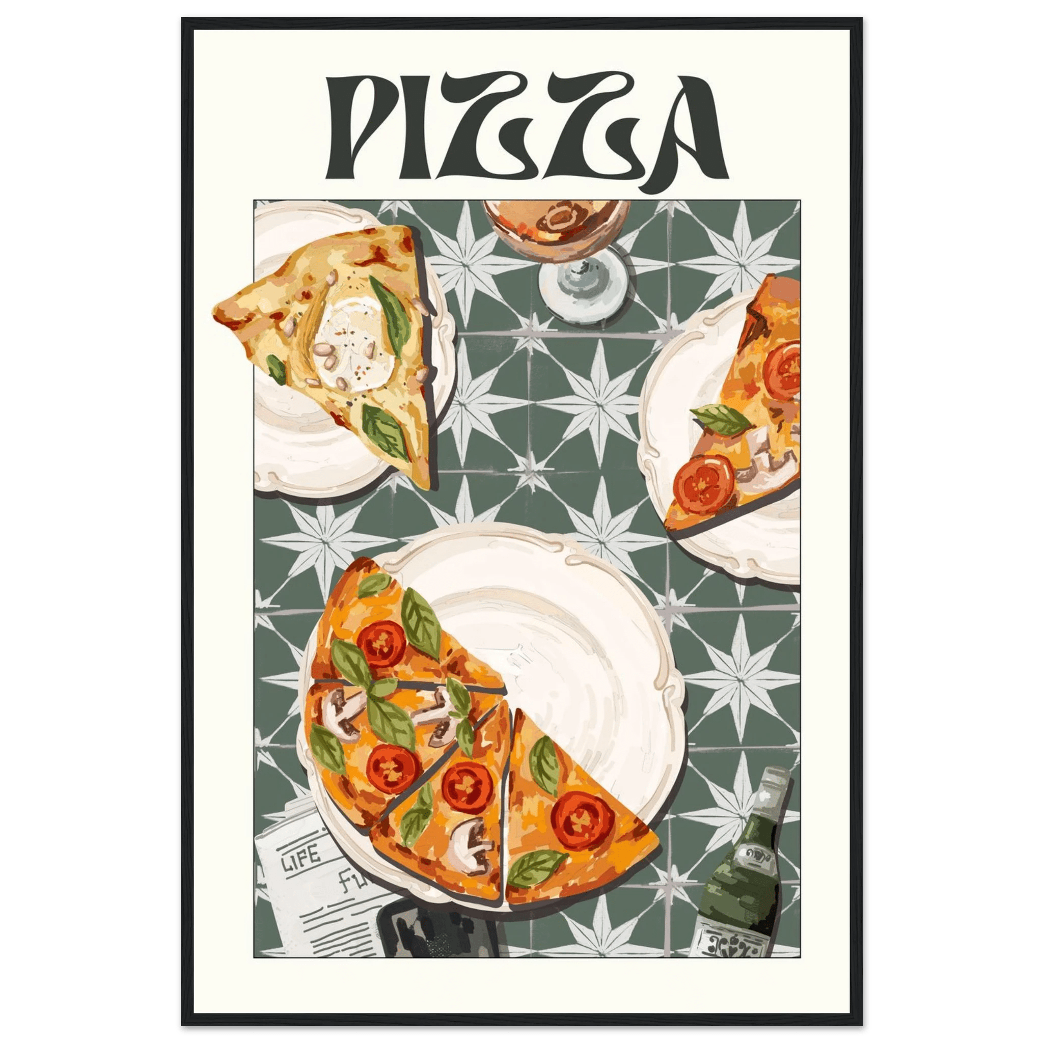 Pizza Poster – Playful Italian Kitchen Wall Art Print (Digital & Printed Options) - Evergreen Posters