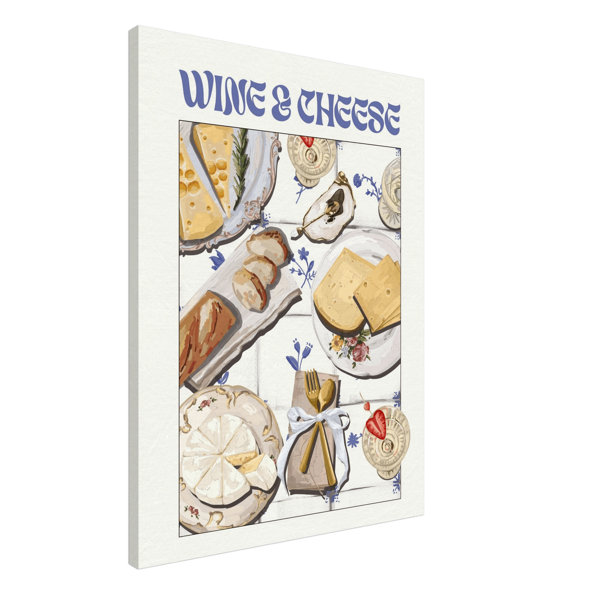 Wine & Cheese Poster – Elegant Kitchen & Dining Wall Art Print (Digital & Printed Options) - Evergreen Posters