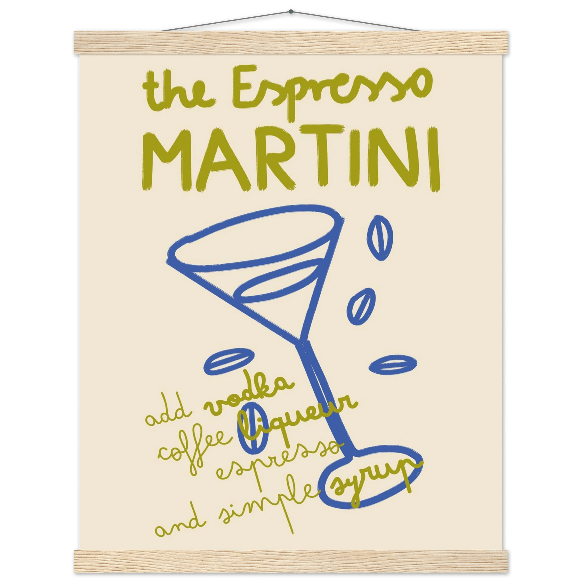 Espresso Martini Print | Cocktail Recipe Wall Art | Kitchen Bar Poster - Evergreen Posters