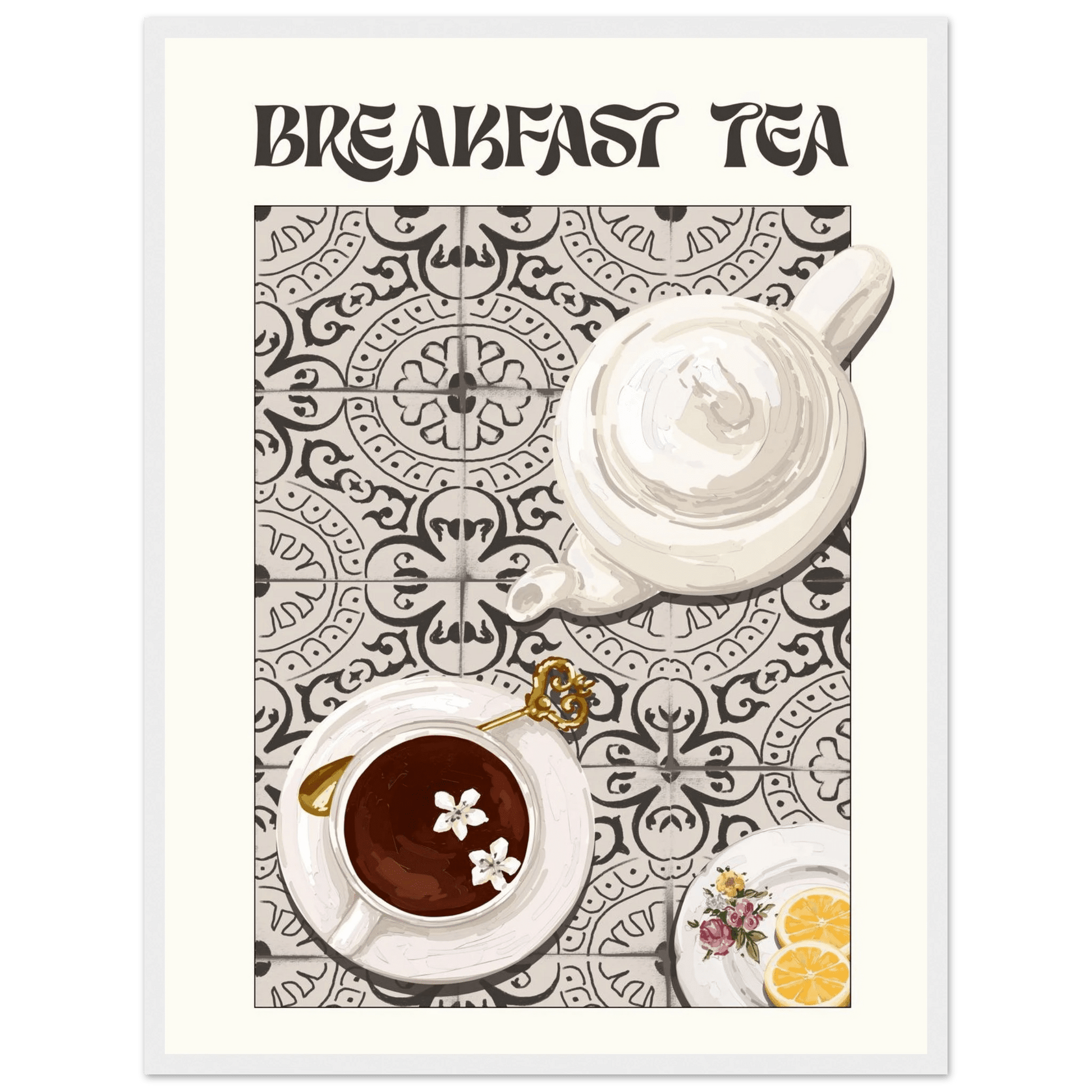 Breakfast Tea Poster – Cozy Kitchen Wall Art Print (Digital & Printed Options) - Evergreen Posters