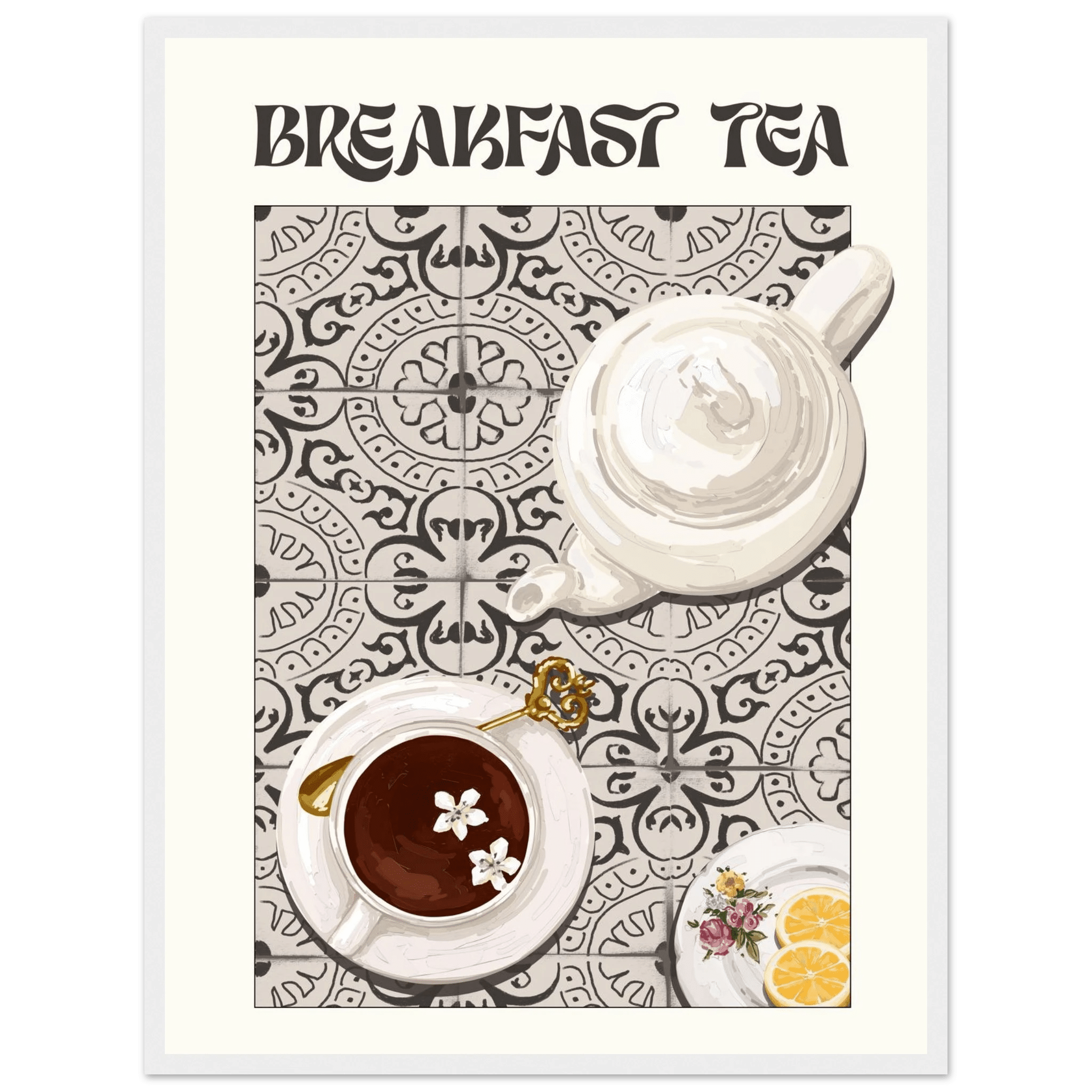 Breakfast Tea Poster – Cozy Kitchen Wall Art Print (Digital & Printed Options) - Evergreen Posters