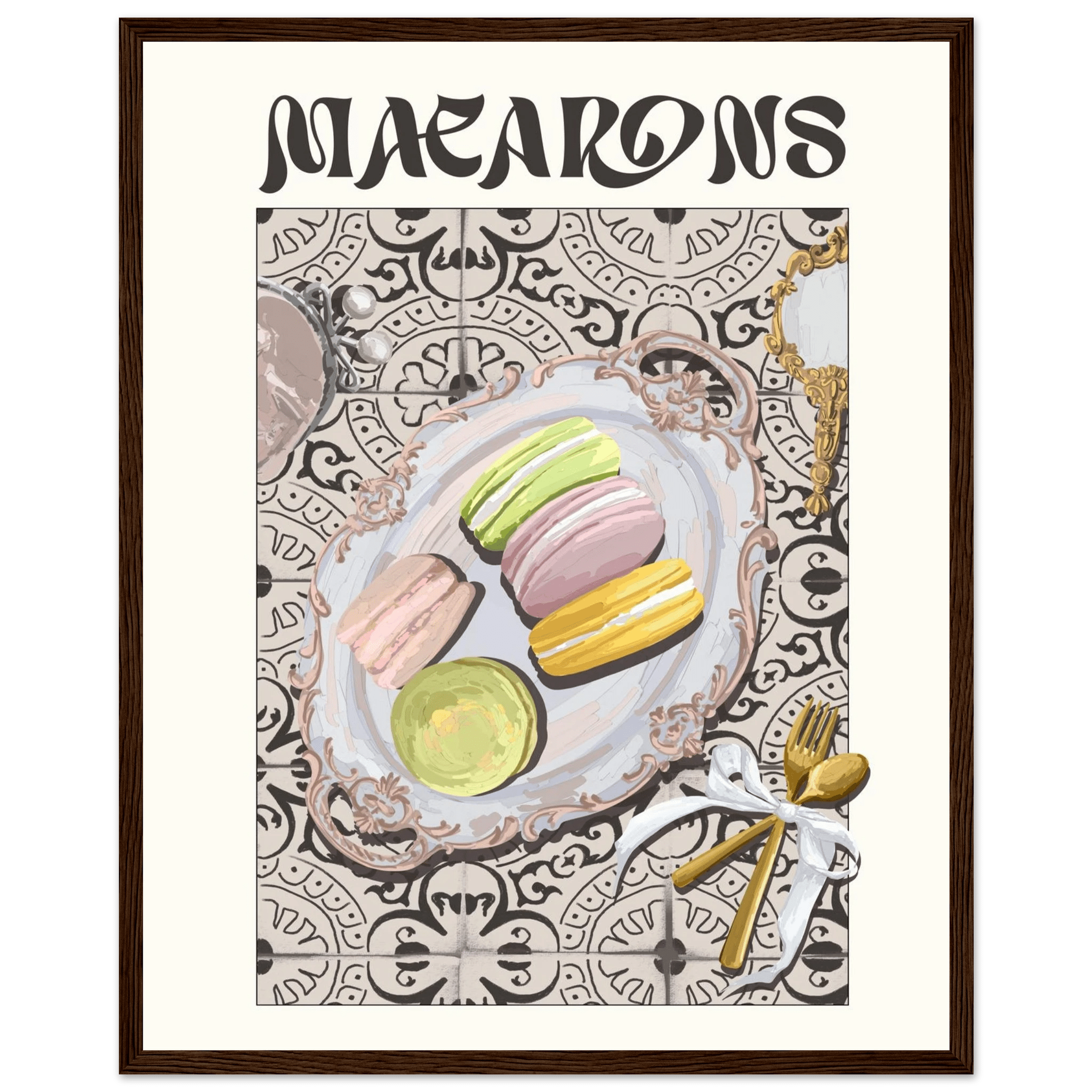 Macarons Poster – Playful French Patisserie Kitchen Wall Art Print (Digital & Printed Options) - Evergreen Posters