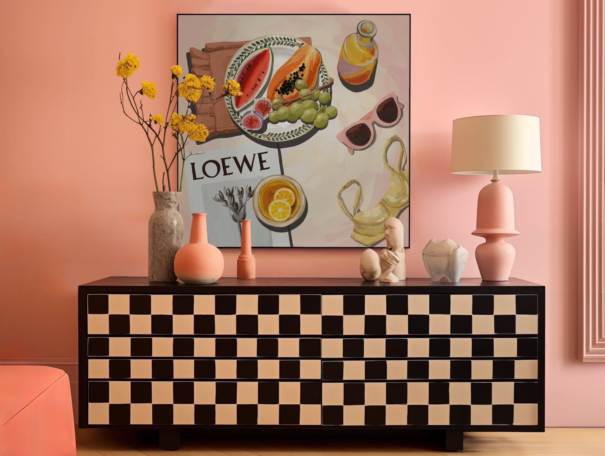 Loewe Summer Fruits Poster | Dopamine Decor Food Wall Art | Pastel Square Kitchen Print - Evergreen Posters - 39
