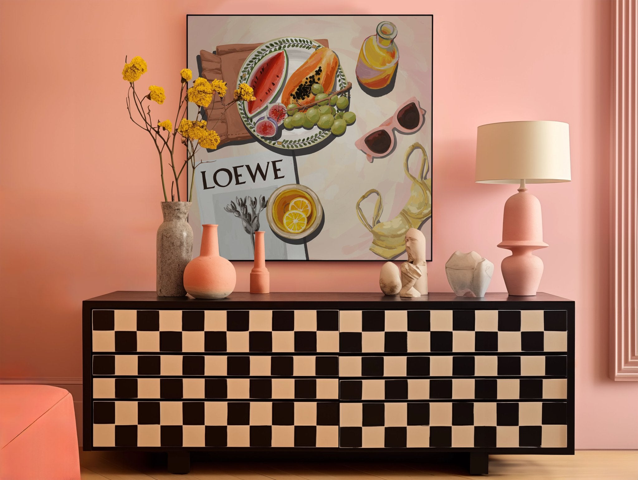 Loewe Summer Fruits Poster | Dopamine Decor Food Wall Art | Pastel Square Kitchen Print - Evergreen Posters - 39