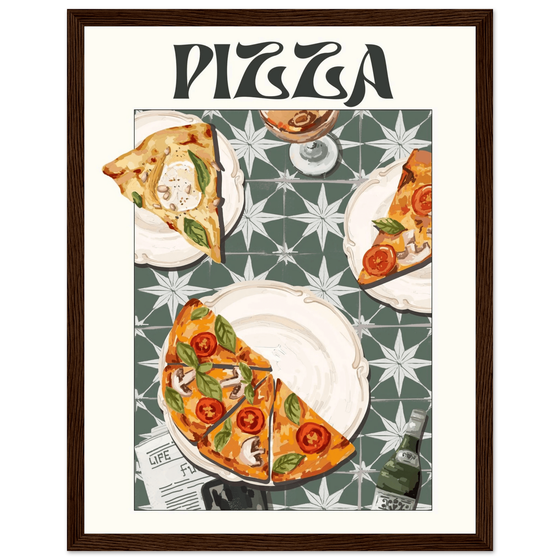 Pizza Poster – Playful Italian Kitchen Wall Art Print (Digital & Printed Options) - Evergreen Posters