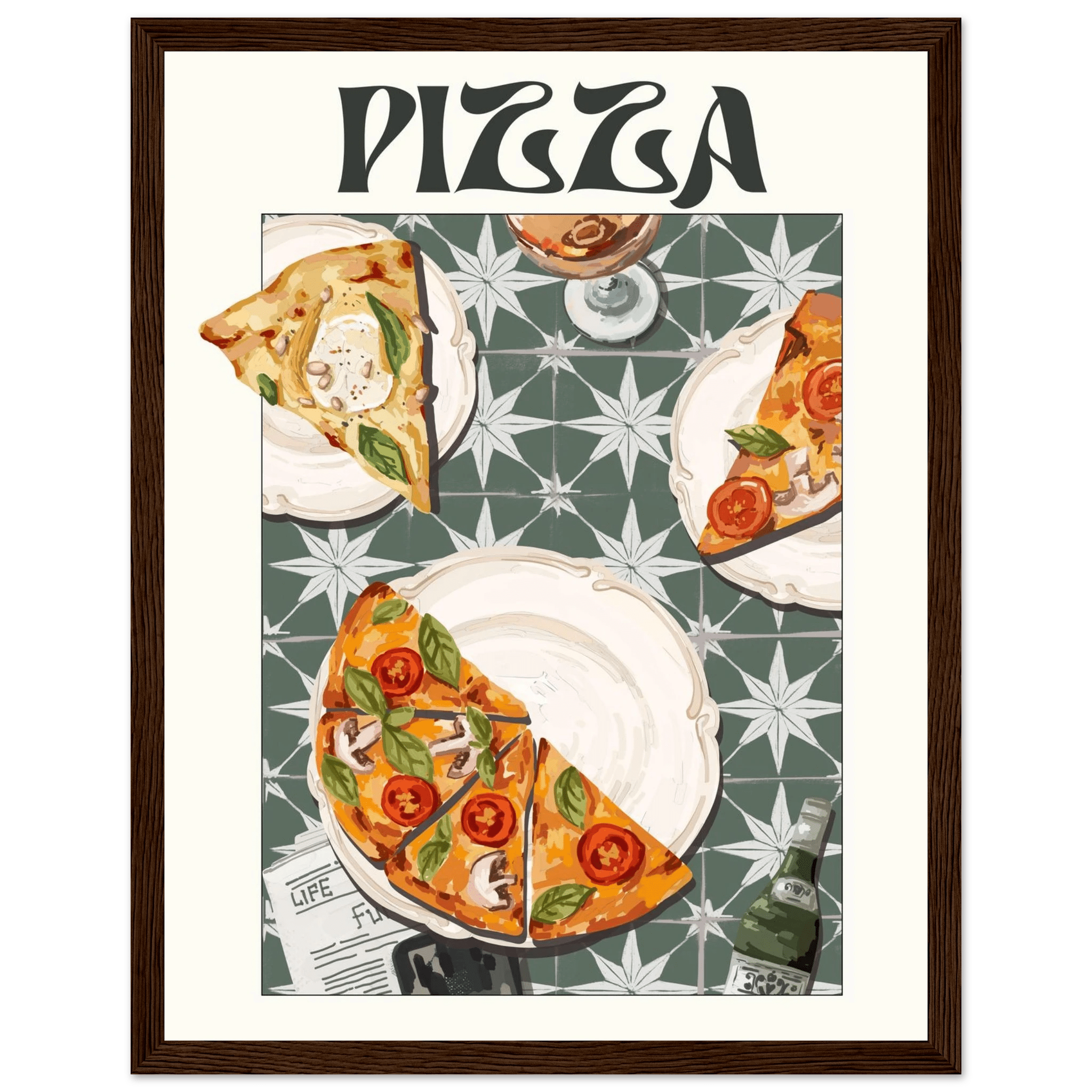 Pizza Poster – Playful Italian Kitchen Wall Art Print (Digital & Printed Options) - Evergreen Posters