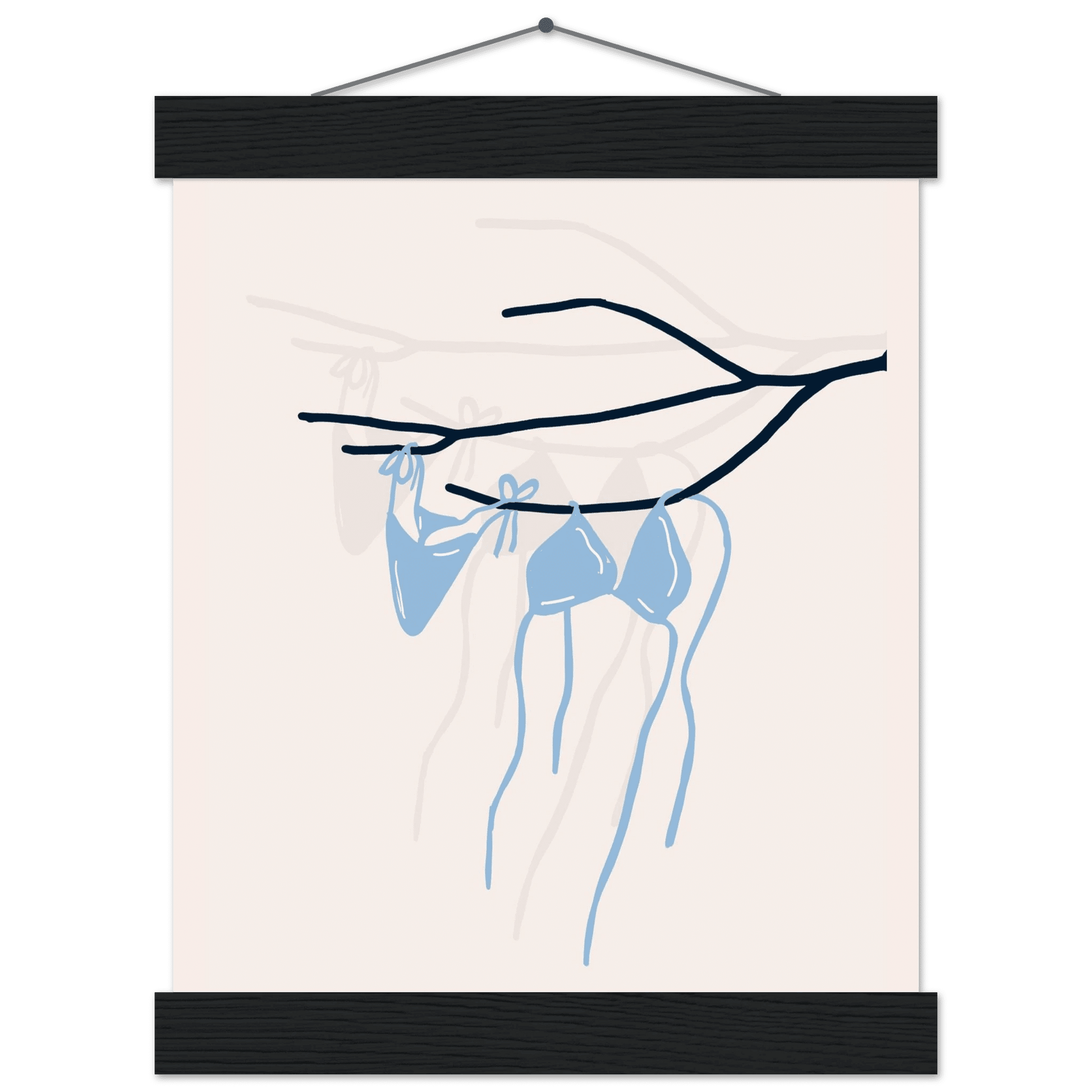 Coastal Bikini Line Art Poster – Minimalist Beach Wall Art Print - Evergreen Posters