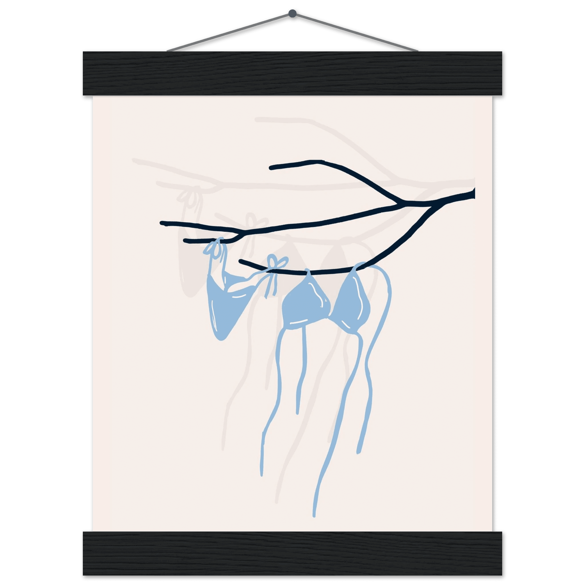 Coastal Bikini Line Art Poster – Minimalist Beach Wall Art Print - Evergreen Posters