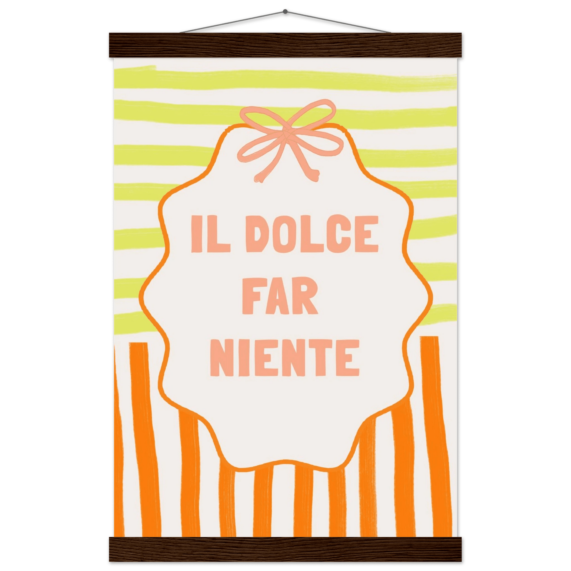 Il Dolce Far Niente Italian Print | Coquette Stripe Wall Art - Evergreen Posters