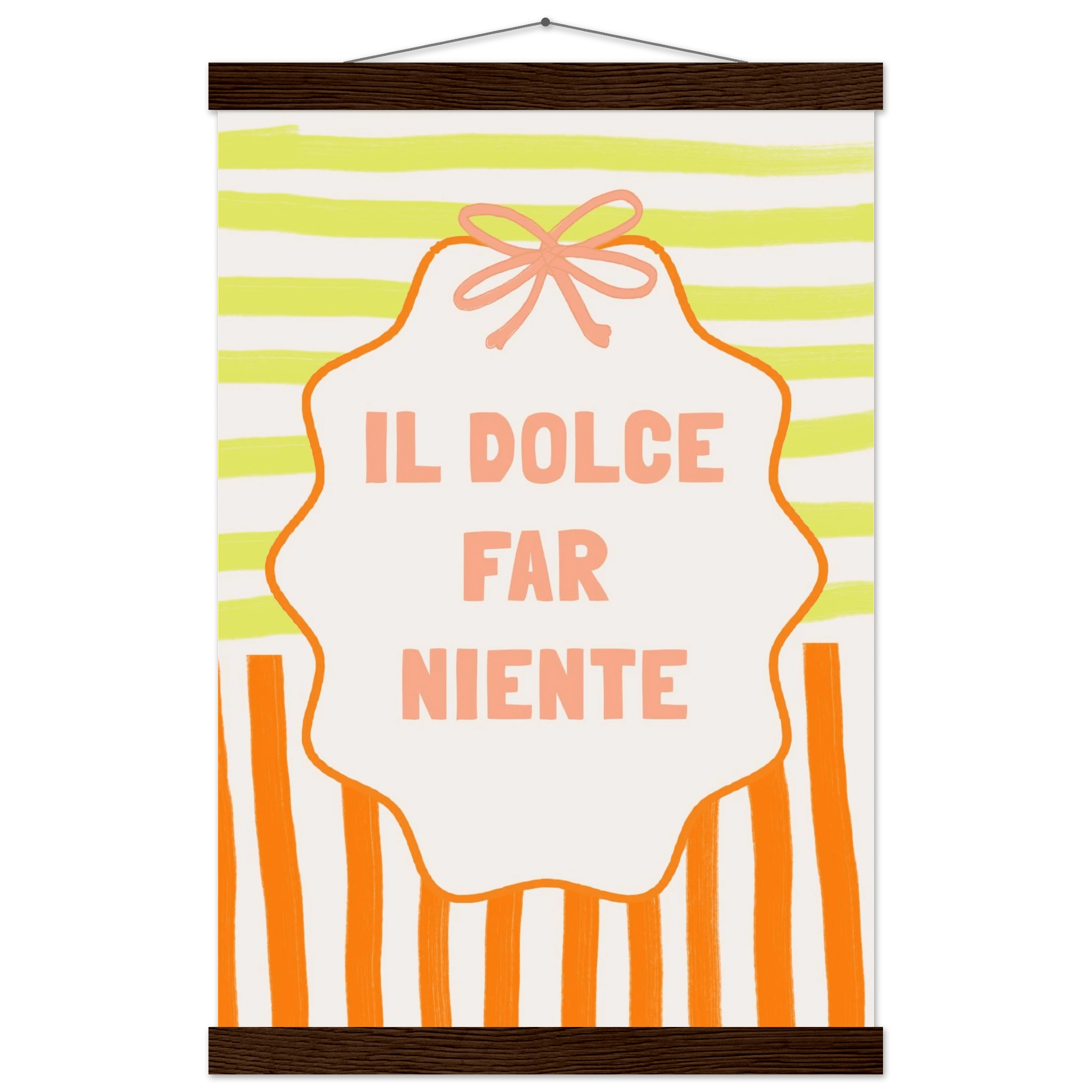 Il Dolce Far Niente Italian Print | Coquette Stripe Wall Art - Evergreen Posters