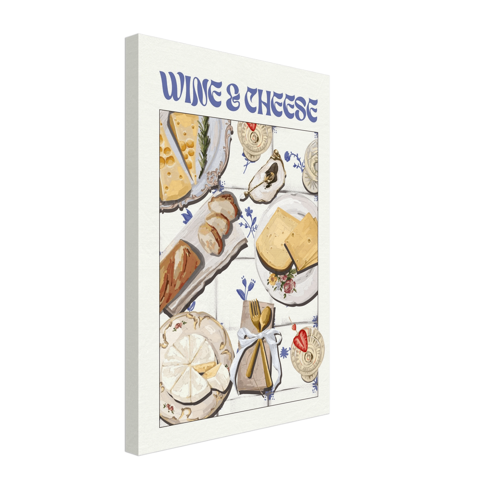 Wine & Cheese Poster – Elegant Kitchen & Dining Wall Art Print (Digital & Printed Options) - Evergreen Posters