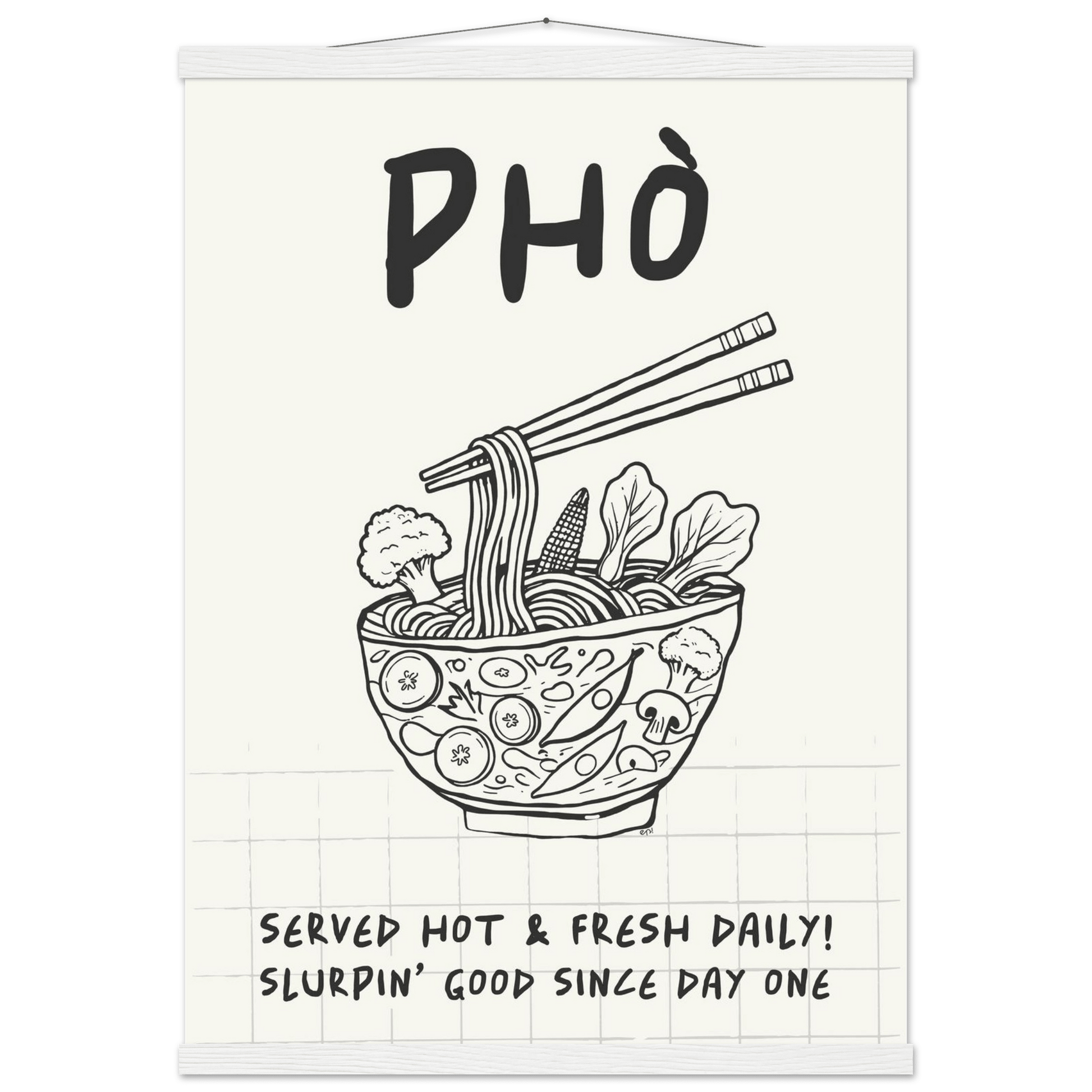 Pho Poster – Slurpin’ Good Vietnamese Kitchen Wall Art Print (Digital & Printed Options) - Evergreen Posters
