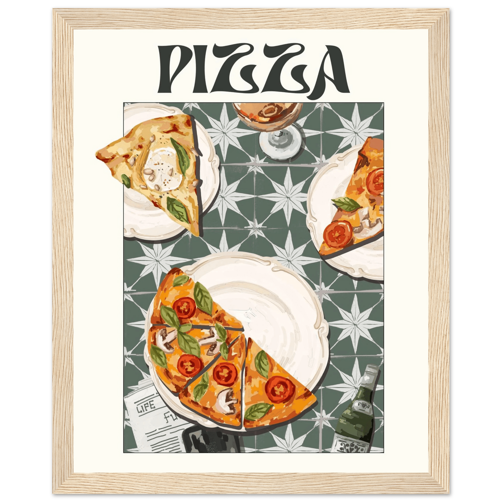 Pizza Poster – Playful Italian Kitchen Wall Art Print (Digital & Printed Options) - Evergreen Posters