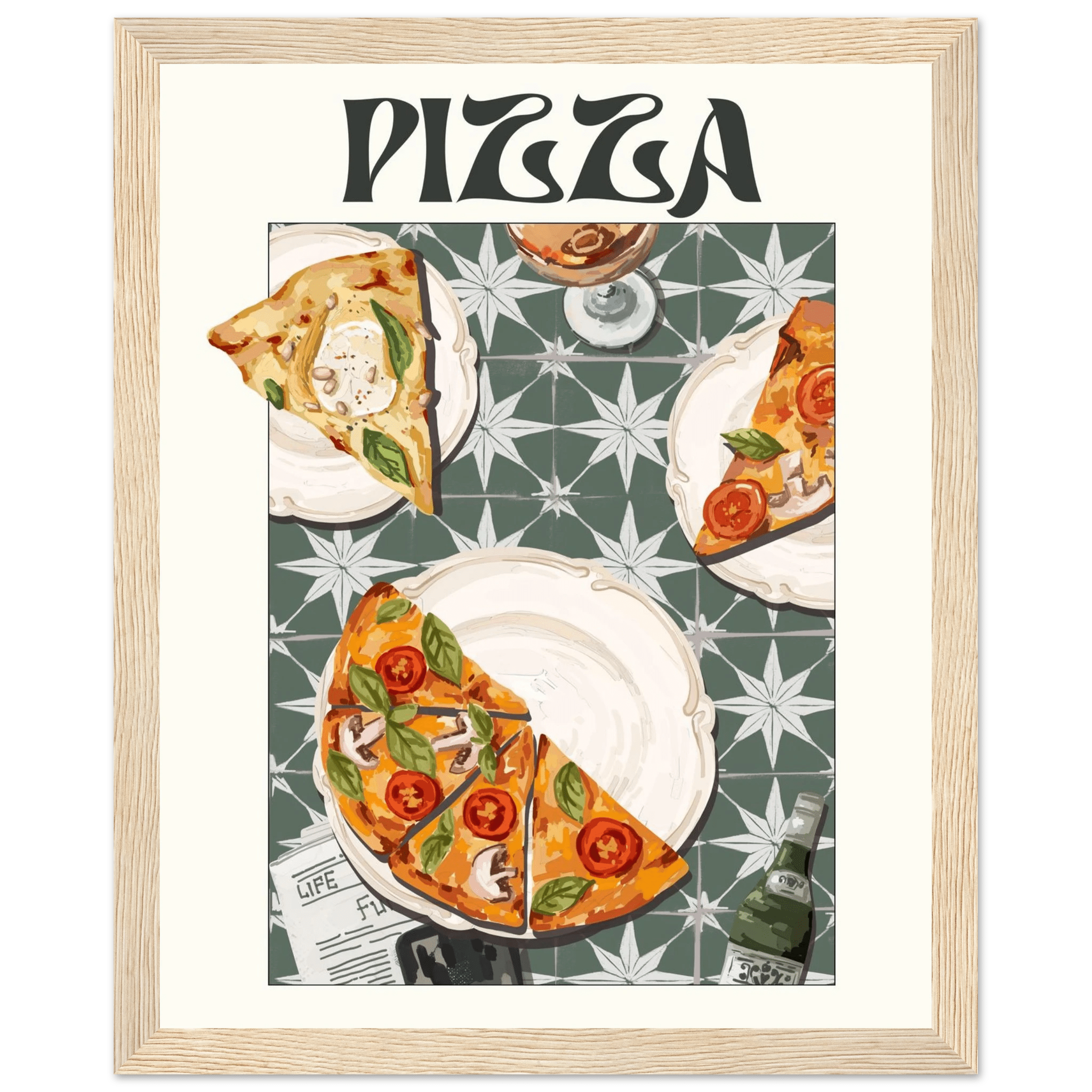 Pizza Poster – Playful Italian Kitchen Wall Art Print (Digital & Printed Options) - Evergreen Posters