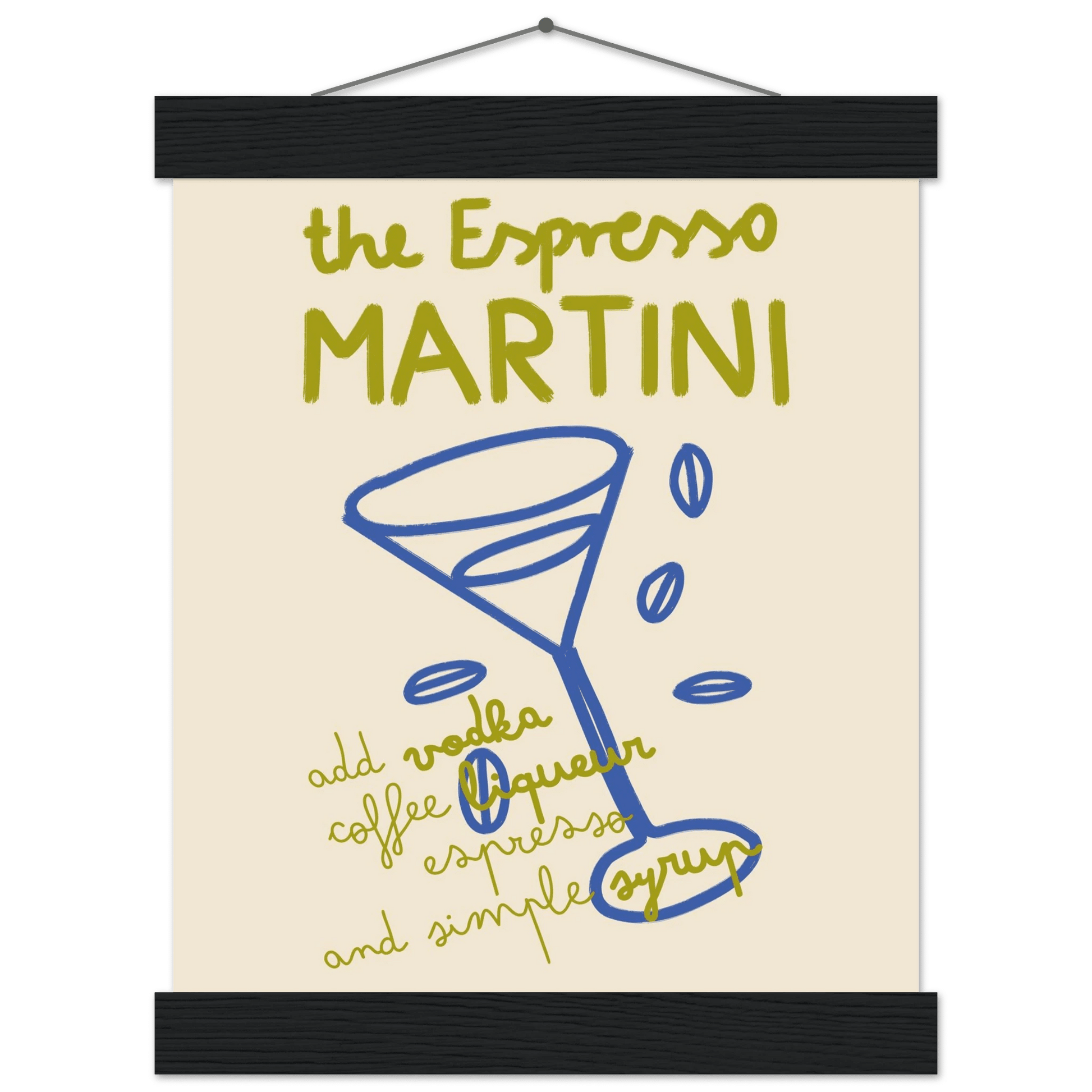 Espresso Martini Print | Cocktail Recipe Wall Art | Kitchen Bar Poster - Evergreen Posters