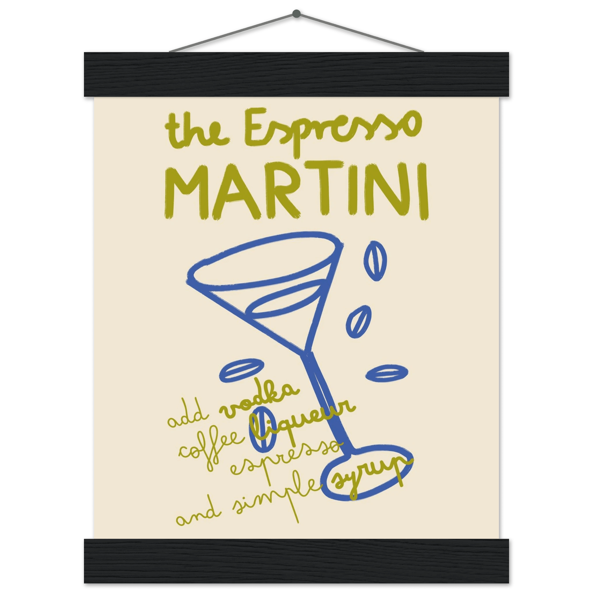 Espresso Martini Print | Cocktail Recipe Wall Art | Kitchen Bar Poster - Evergreen Posters