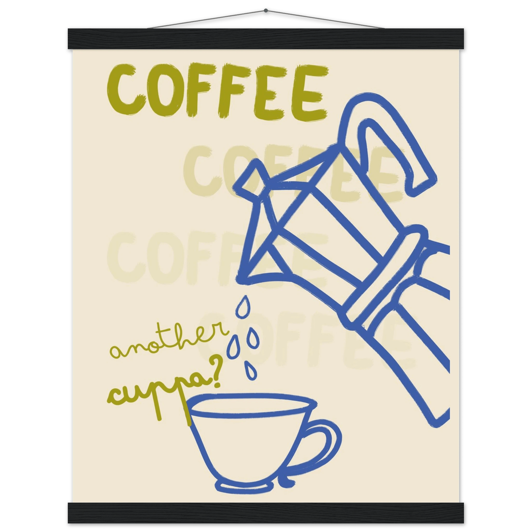 Coffee Print | Another Cuppa Moka Pot Wall Art | Kitchen Coffee Poster - Evergreen Posters