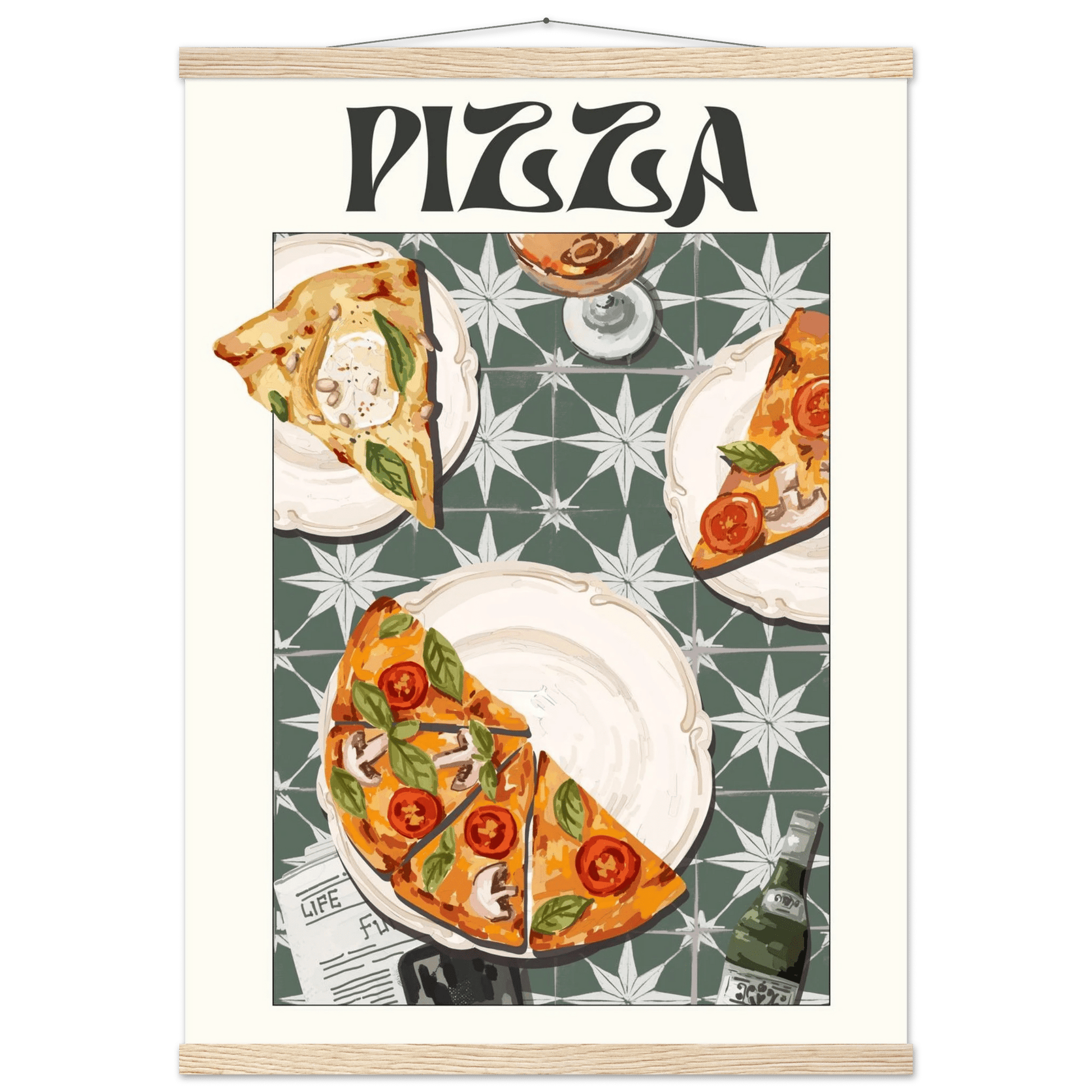Pizza Poster – Playful Italian Kitchen Wall Art Print (Digital & Printed Options) - Evergreen Posters