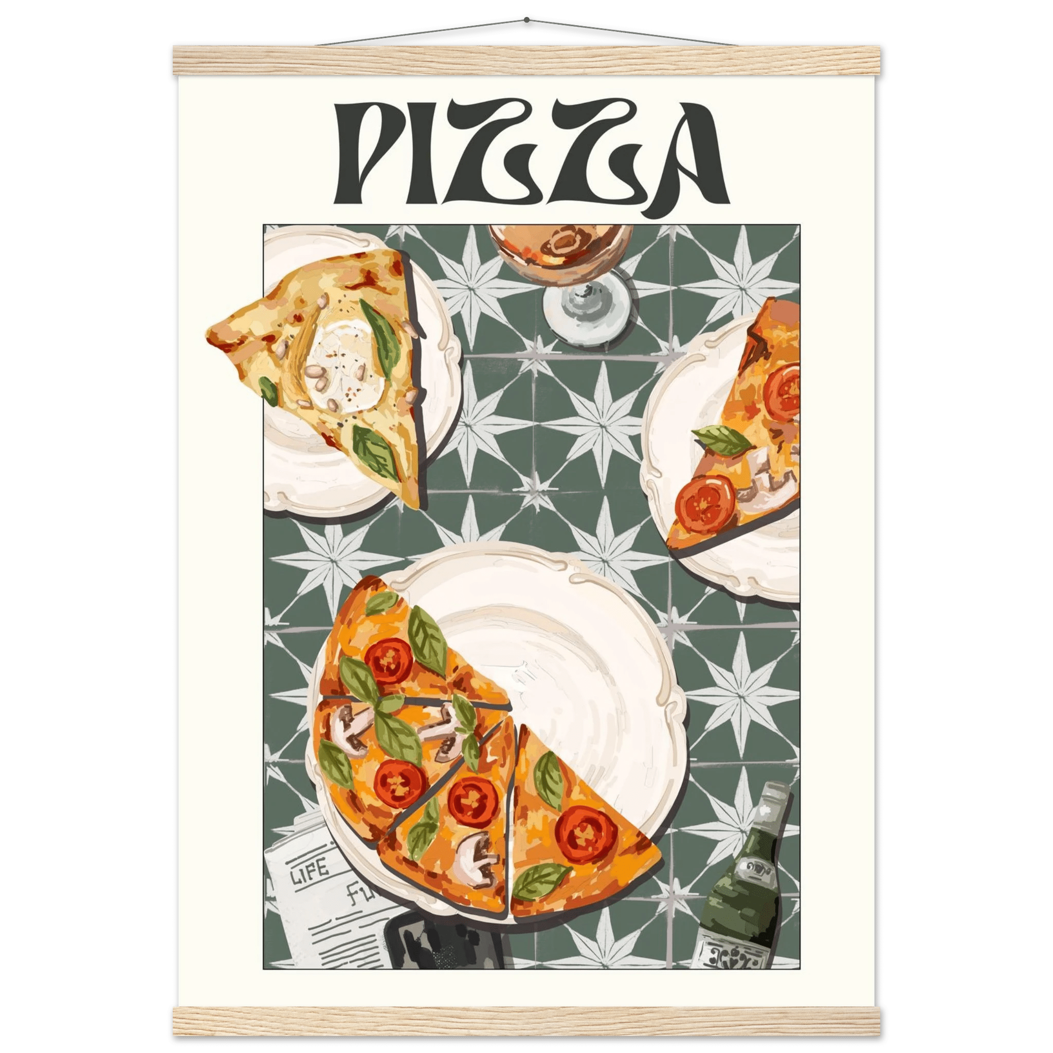Pizza Poster – Playful Italian Kitchen Wall Art Print (Digital & Printed Options) - Evergreen Posters