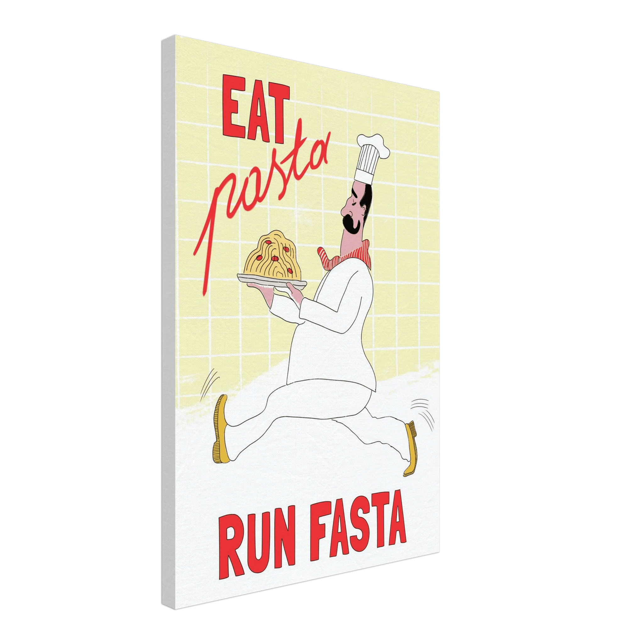 Eat Pasta Run Fasta Poster – Playful Kitchen Wall Art Print (Digital & Printed Options) - Evergreen Posters