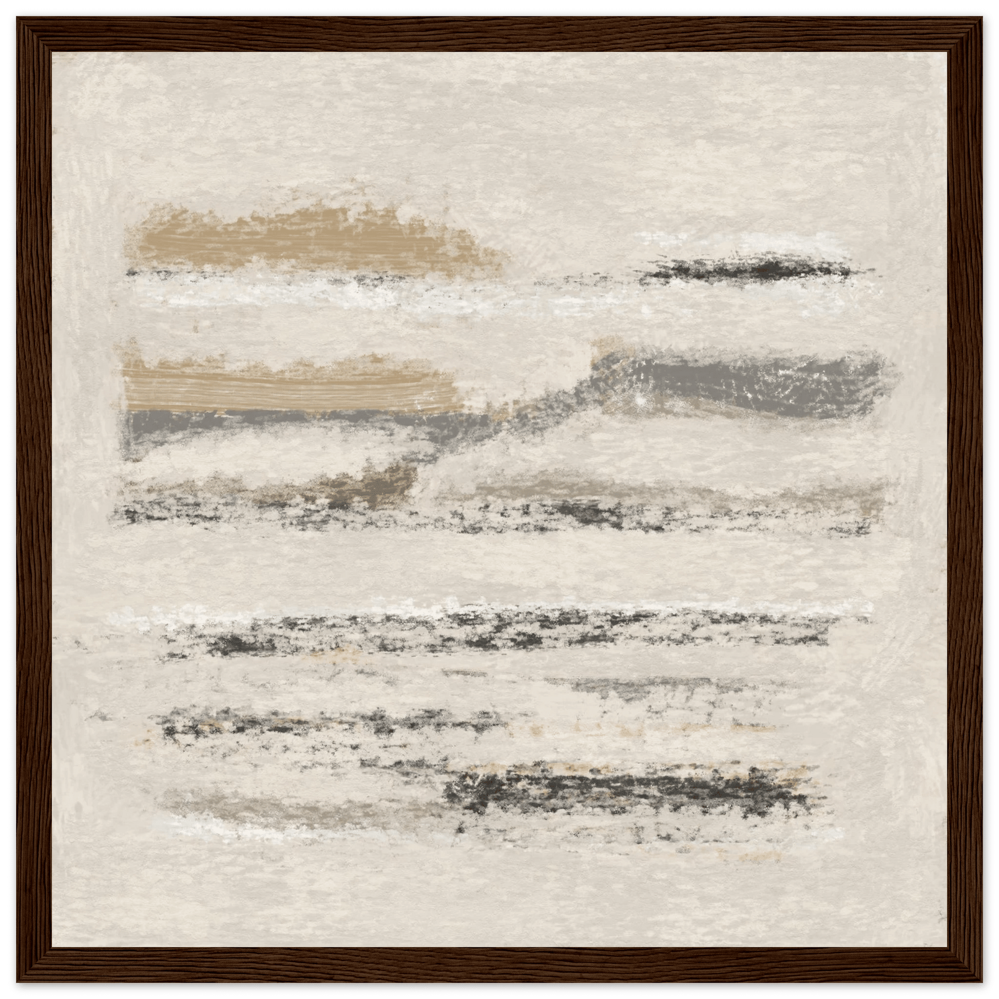 Neutral Abstract Poster | Beige Textured Brushstroke Wall Art | Minimalist Living Room Print - Evergreen Posters