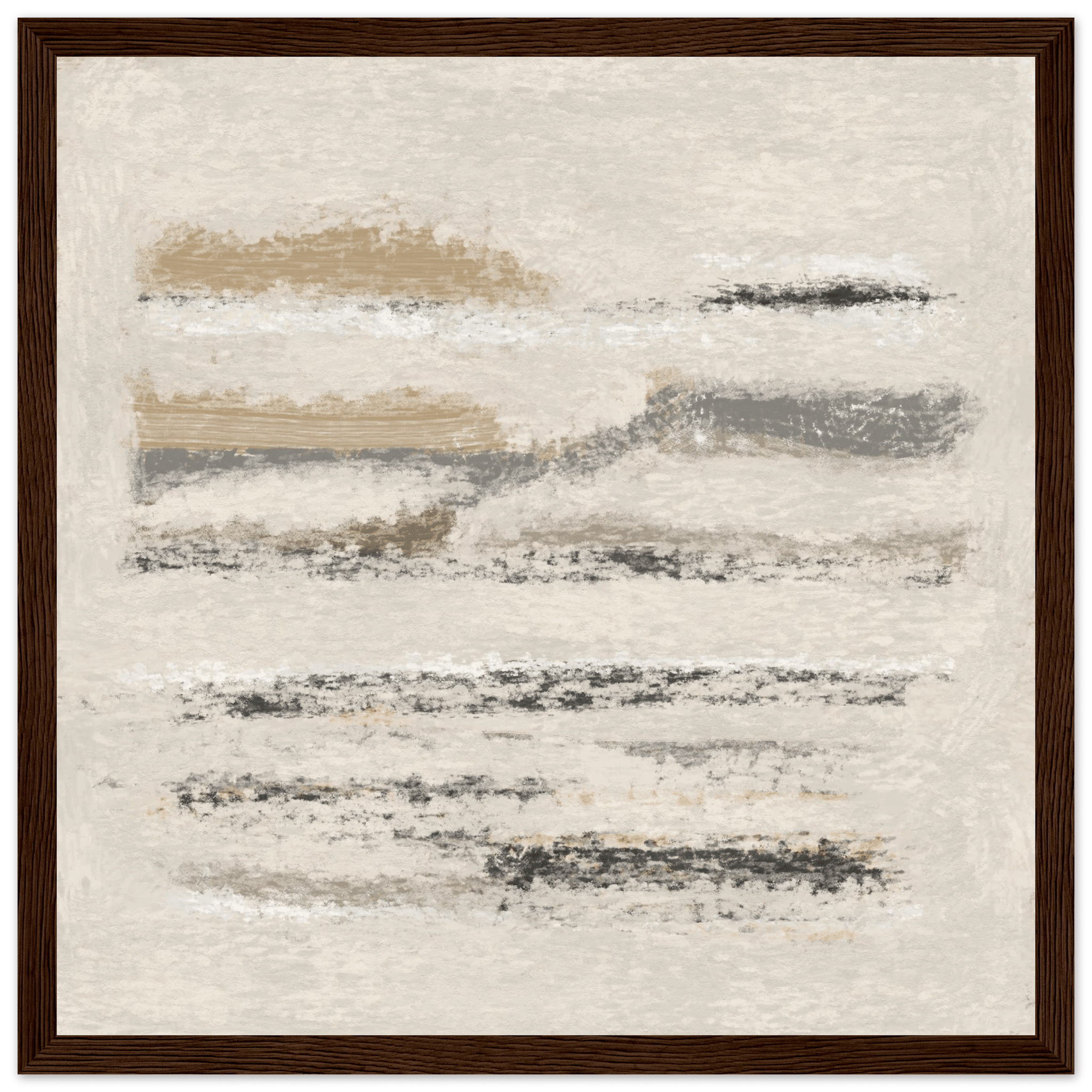 Neutral Abstract Poster | Beige Textured Brushstroke Wall Art | Minimalist Living Room Print - Evergreen Posters