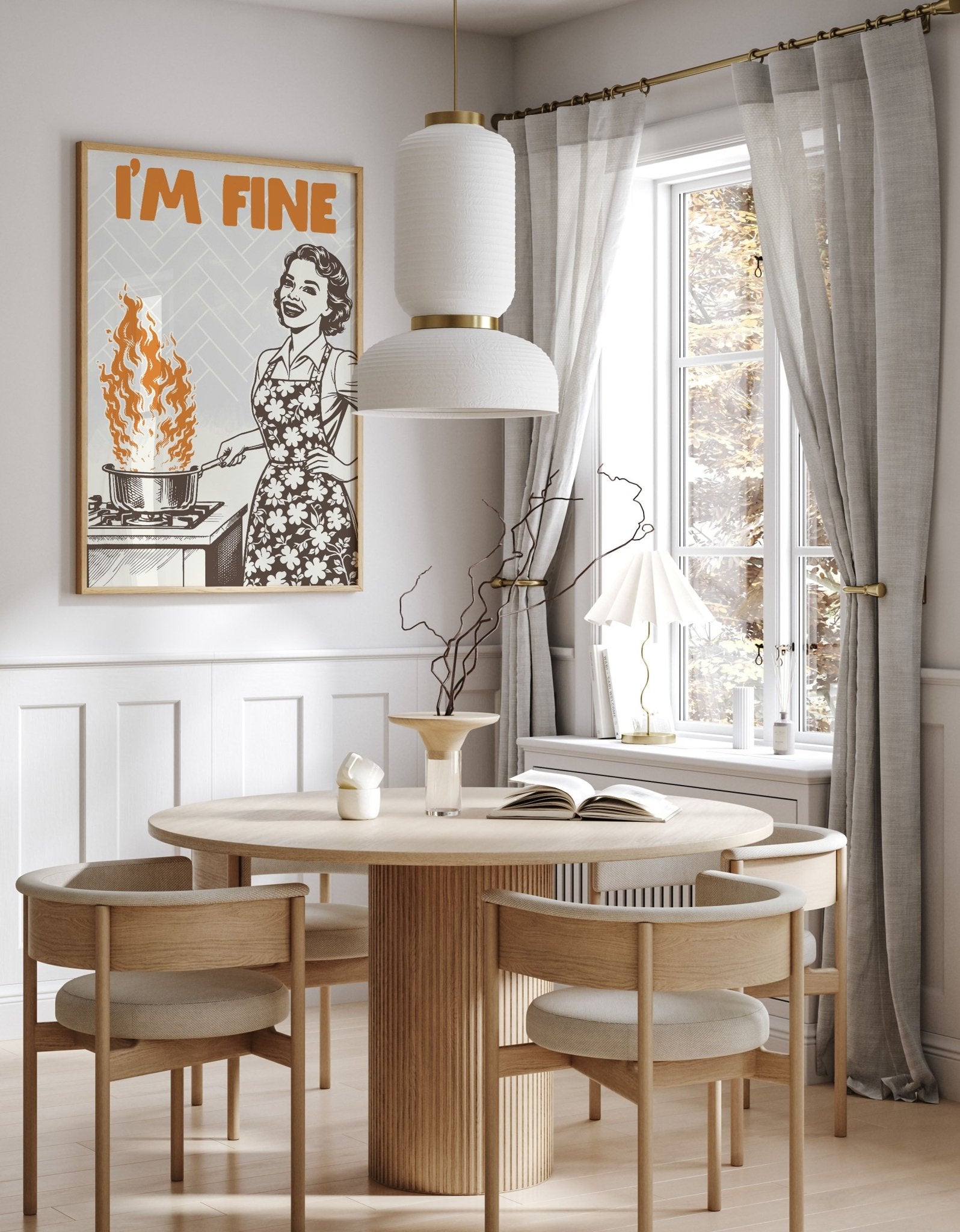 I'm Fine Poster – Funny Retro Kitchen Wall Art Print (Digital & Printed Options) - Evergreen Posters