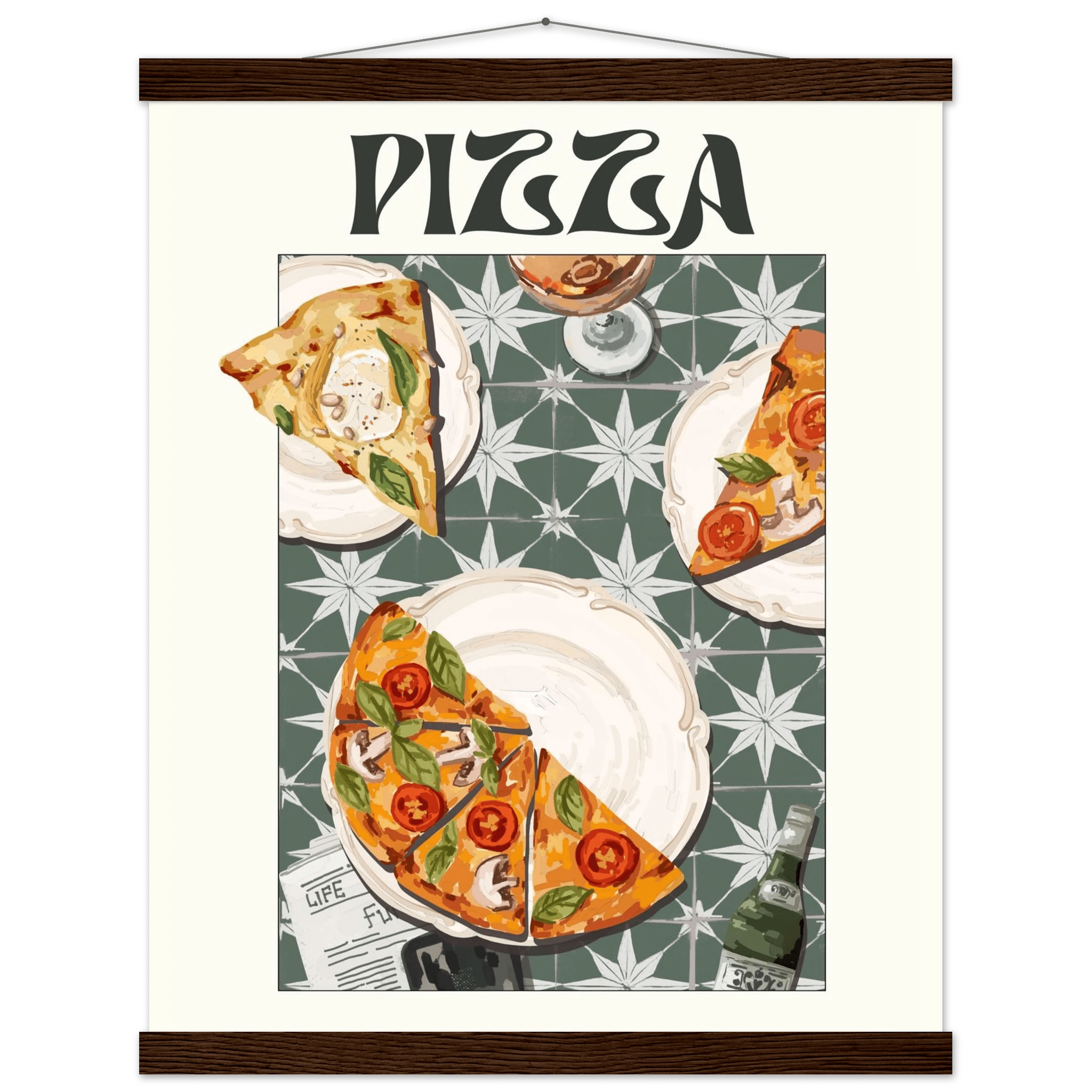 Pizza Poster – Playful Italian Kitchen Wall Art Print (Digital & Printed Options) - Evergreen Posters