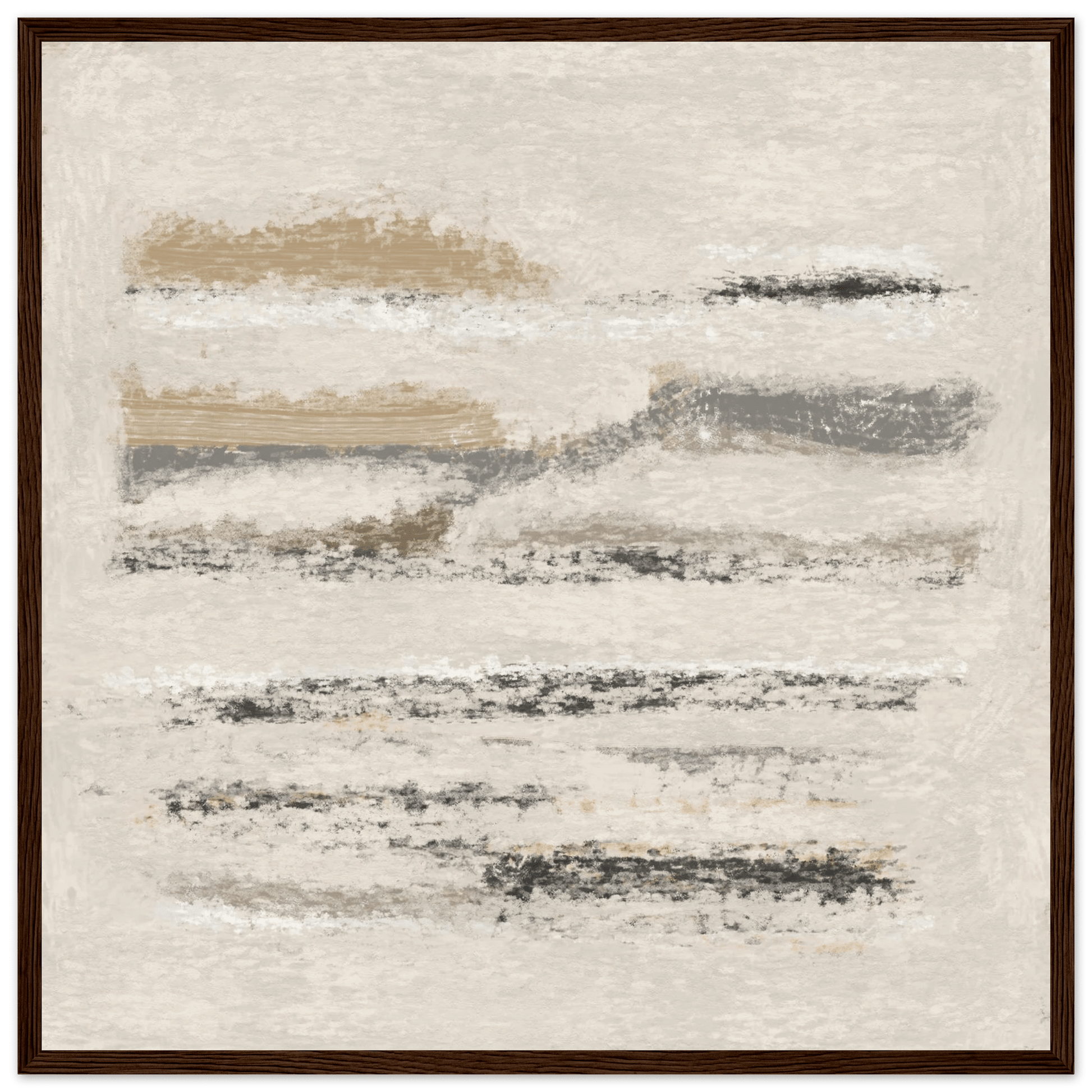 Neutral Abstract Poster | Beige Textured Brushstroke Wall Art | Minimalist Living Room Print - Evergreen Posters