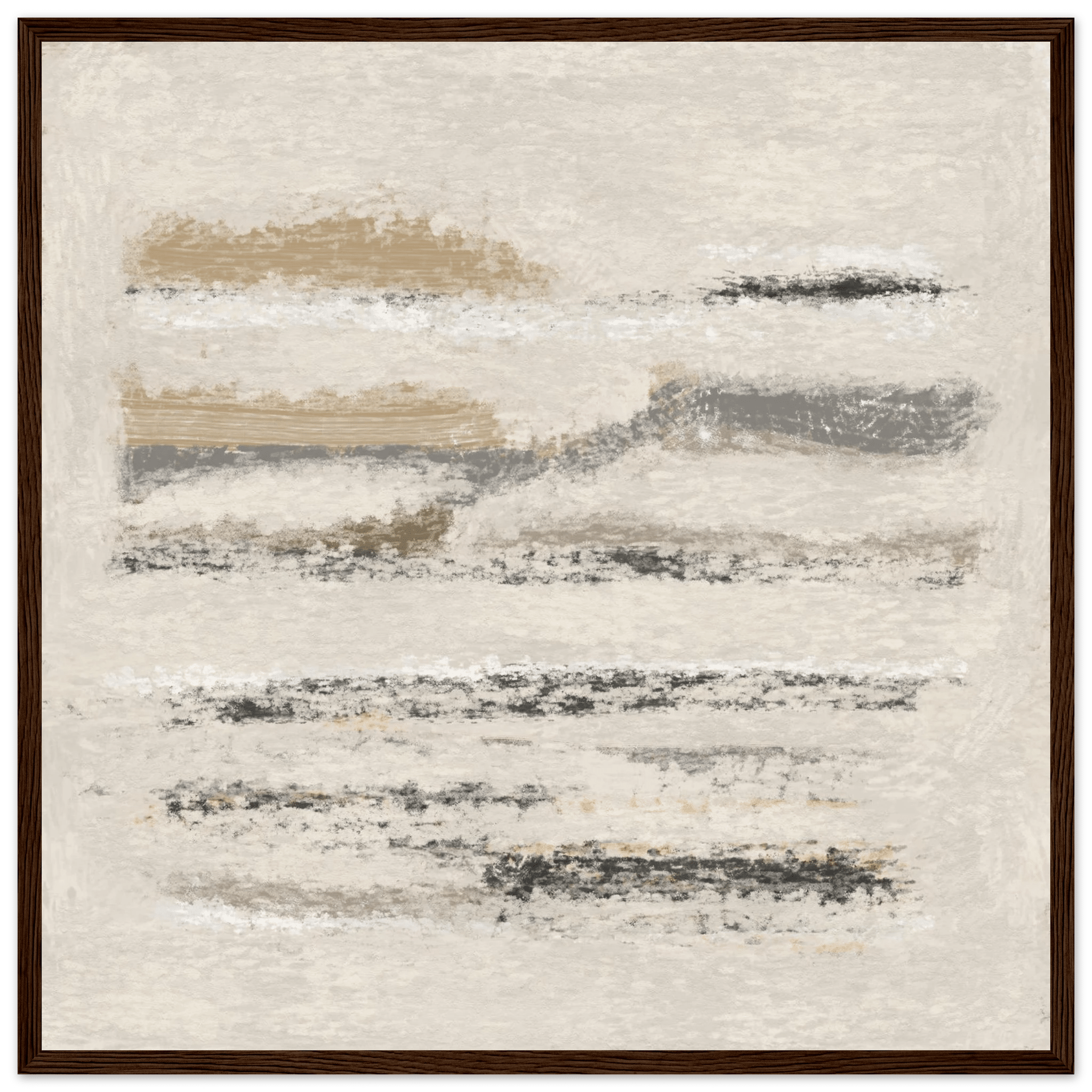 Neutral Abstract Poster | Beige Textured Brushstroke Wall Art | Minimalist Living Room Print - Evergreen Posters