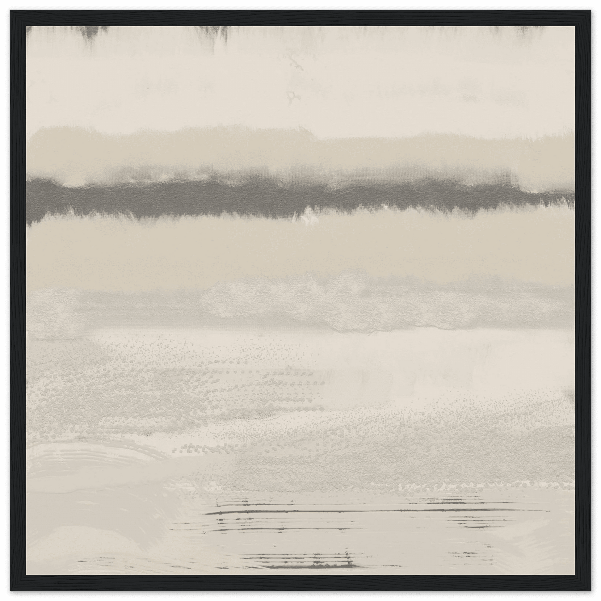 Misty Abstract Poster | Beige & Grey Textured Wall Art | Minimalist Square Print - Evergreen Posters