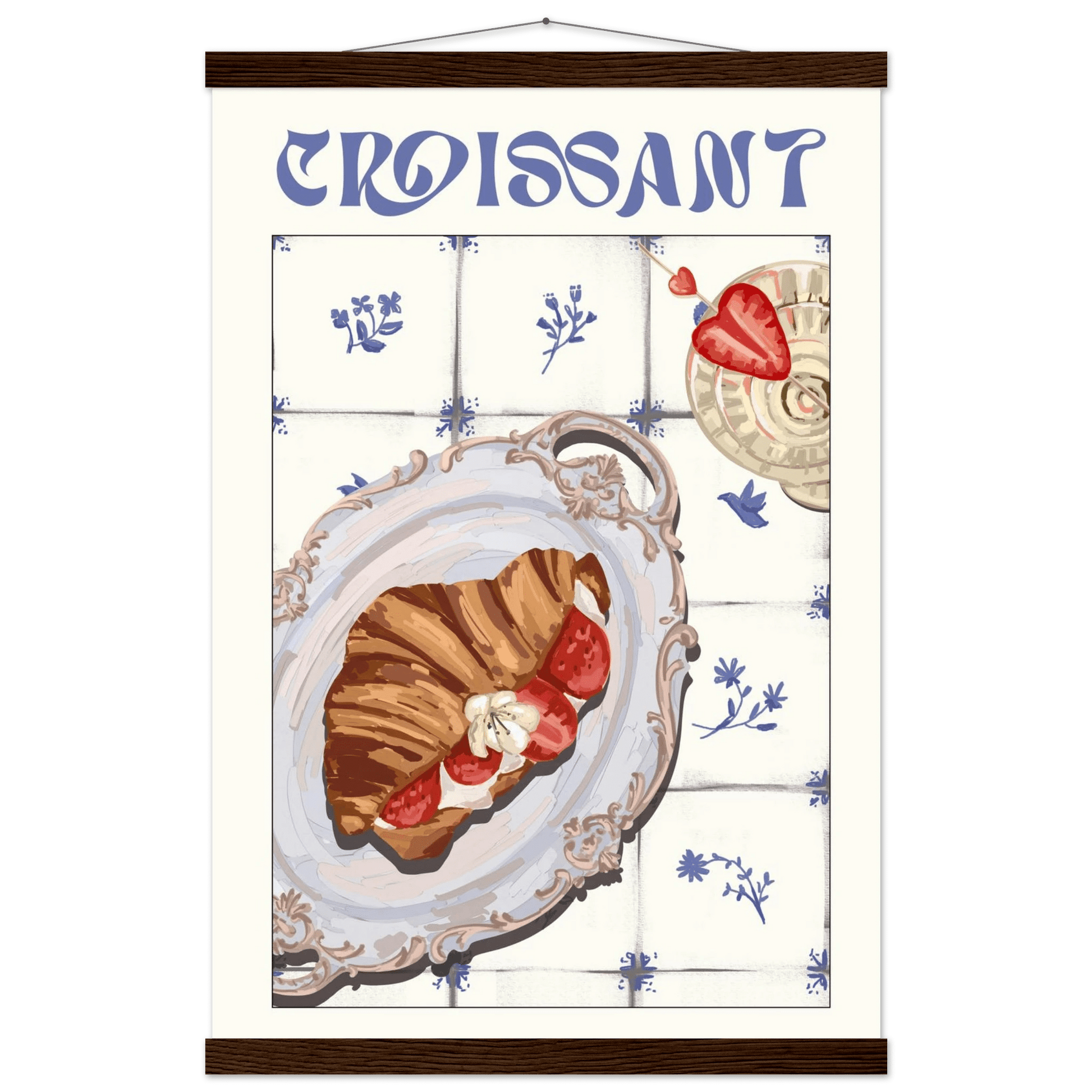 Croissant Poster – Charming French Breakfast Kitchen Wall Art Print (Digital & Printed Options) - Evergreen Posters