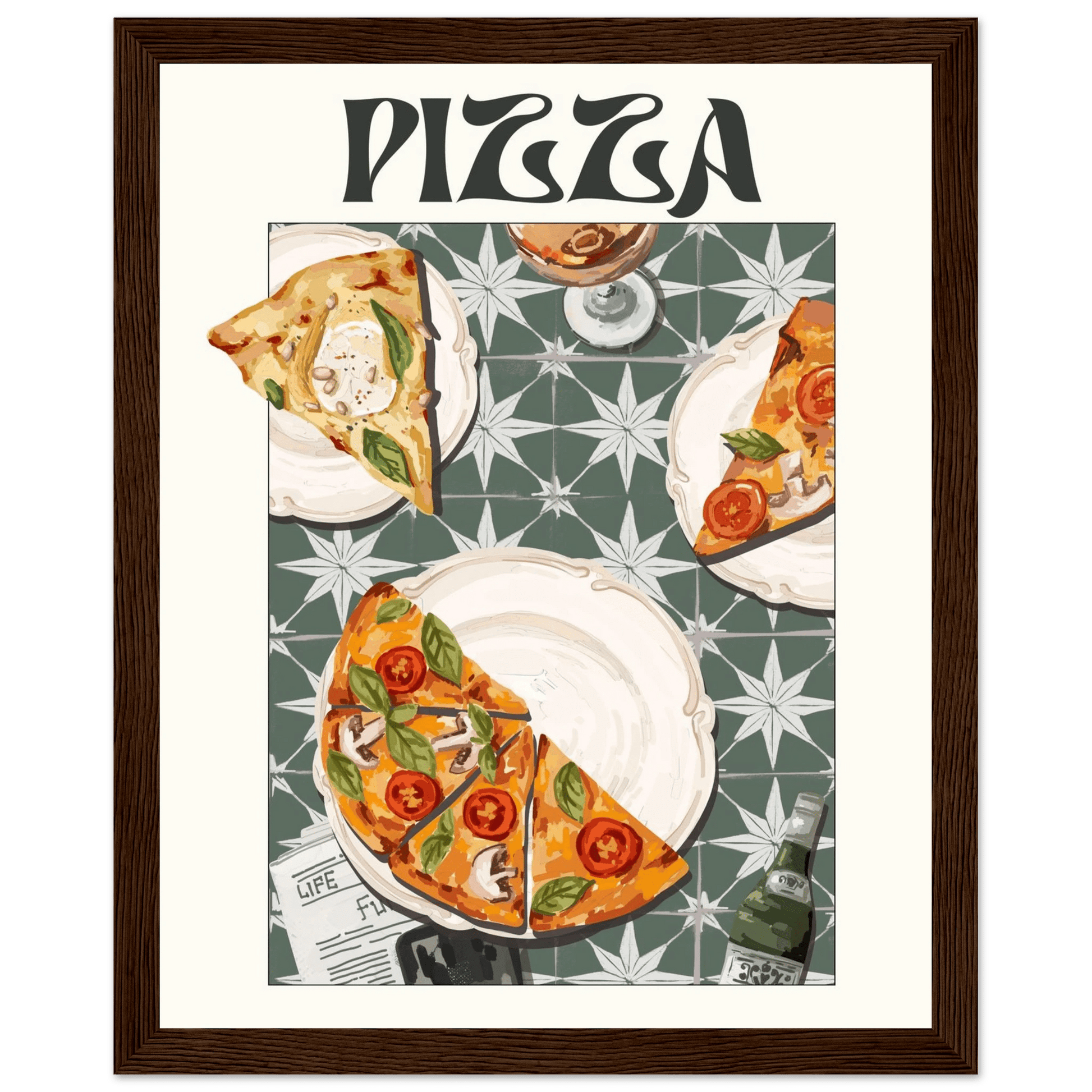 Pizza Poster – Playful Italian Kitchen Wall Art Print (Digital & Printed Options) - Evergreen Posters