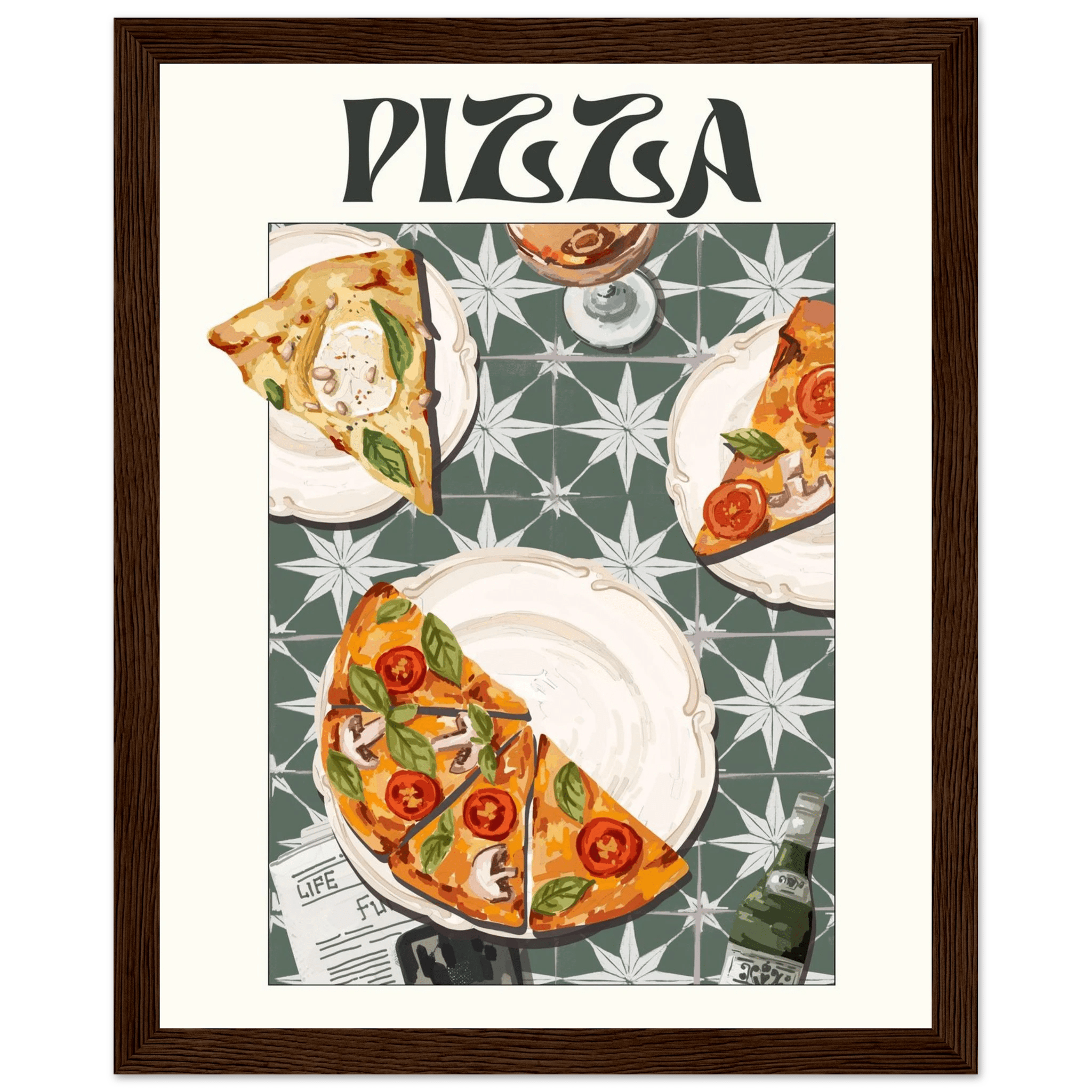 Pizza Poster – Playful Italian Kitchen Wall Art Print (Digital & Printed Options) - Evergreen Posters