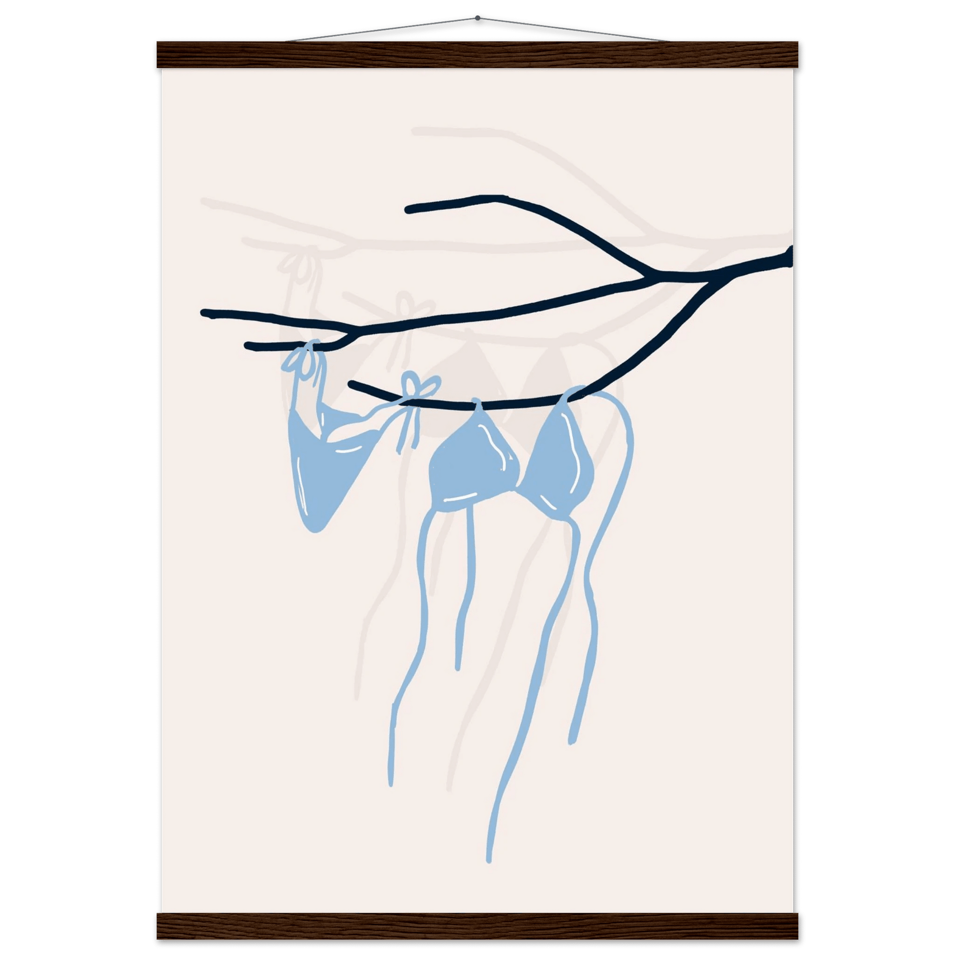 Coastal Bikini Line Art Poster – Minimalist Beach Wall Art Print - Evergreen Posters