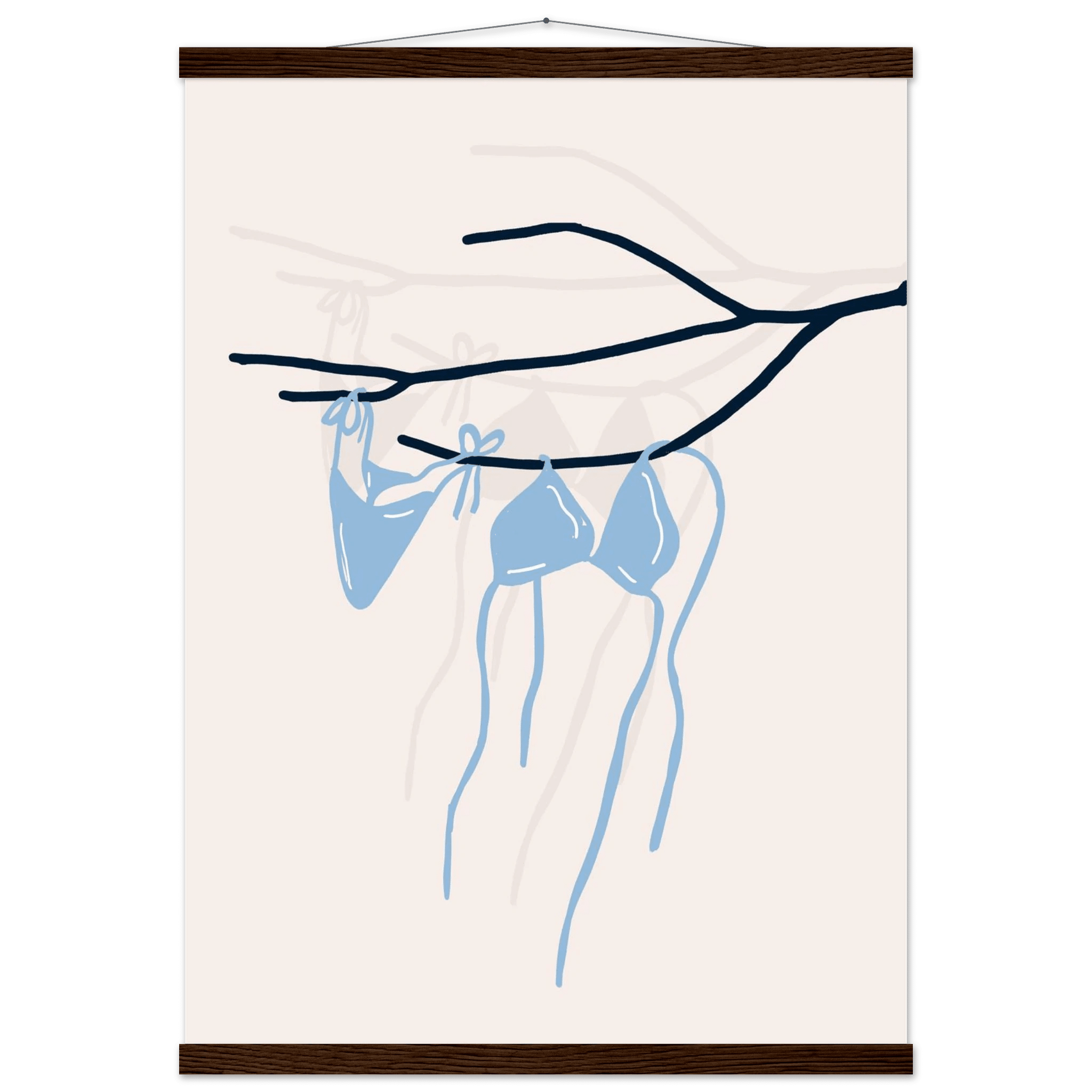 Coastal Bikini Line Art Poster – Minimalist Beach Wall Art Print - Evergreen Posters