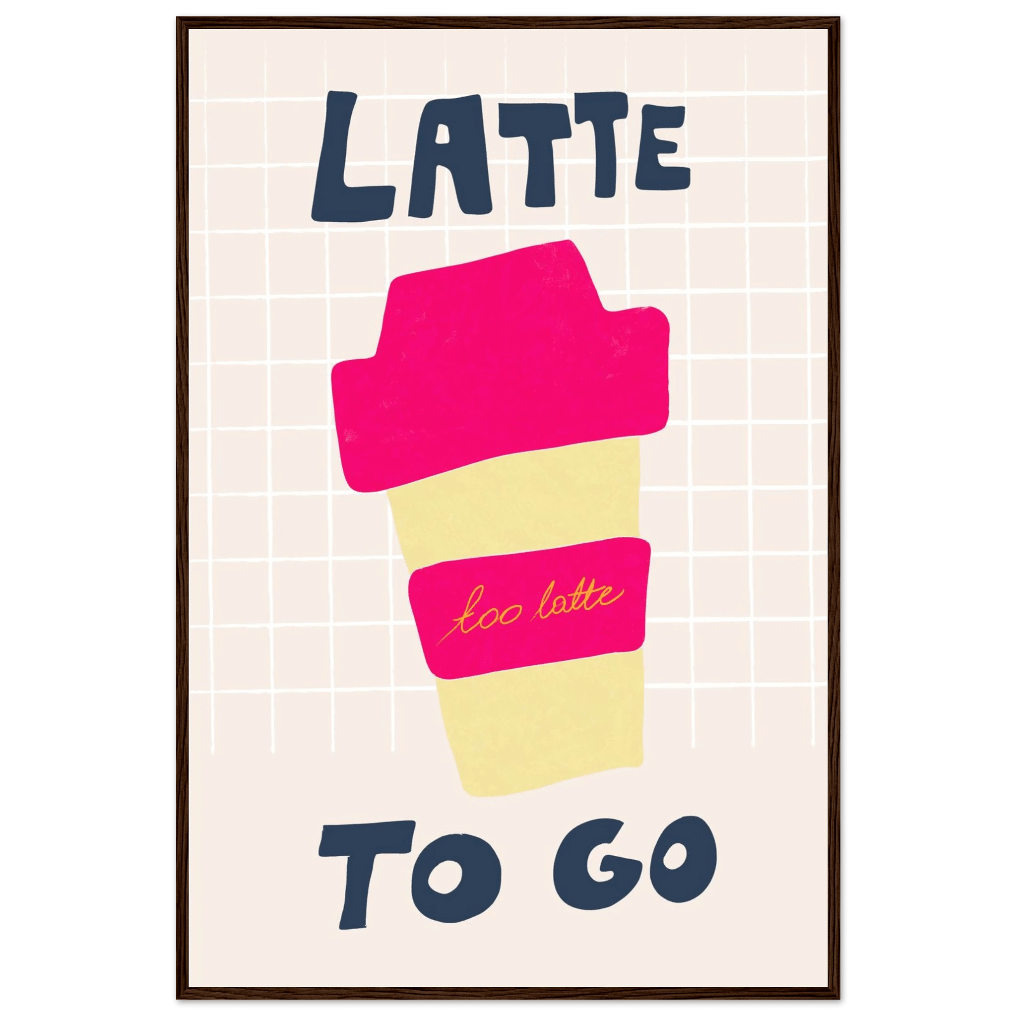 Latte To Go Poster – Playful Coffee Kitchen Wall Art Print (Digital & Printed Options) - Evergreen Posters