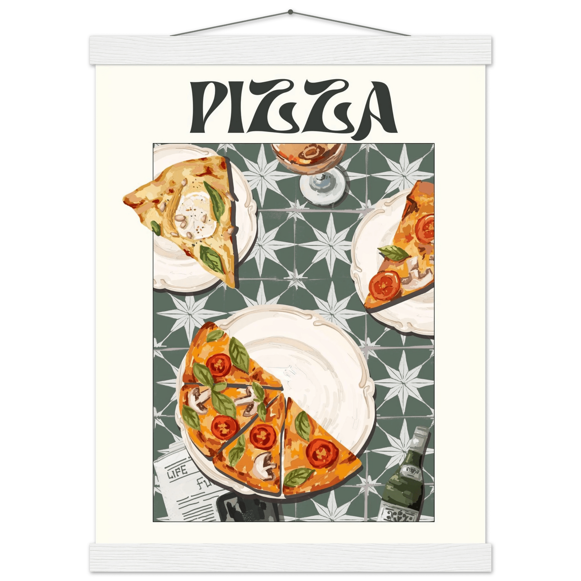 Pizza Poster – Playful Italian Kitchen Wall Art Print (Digital & Printed Options) - Evergreen Posters